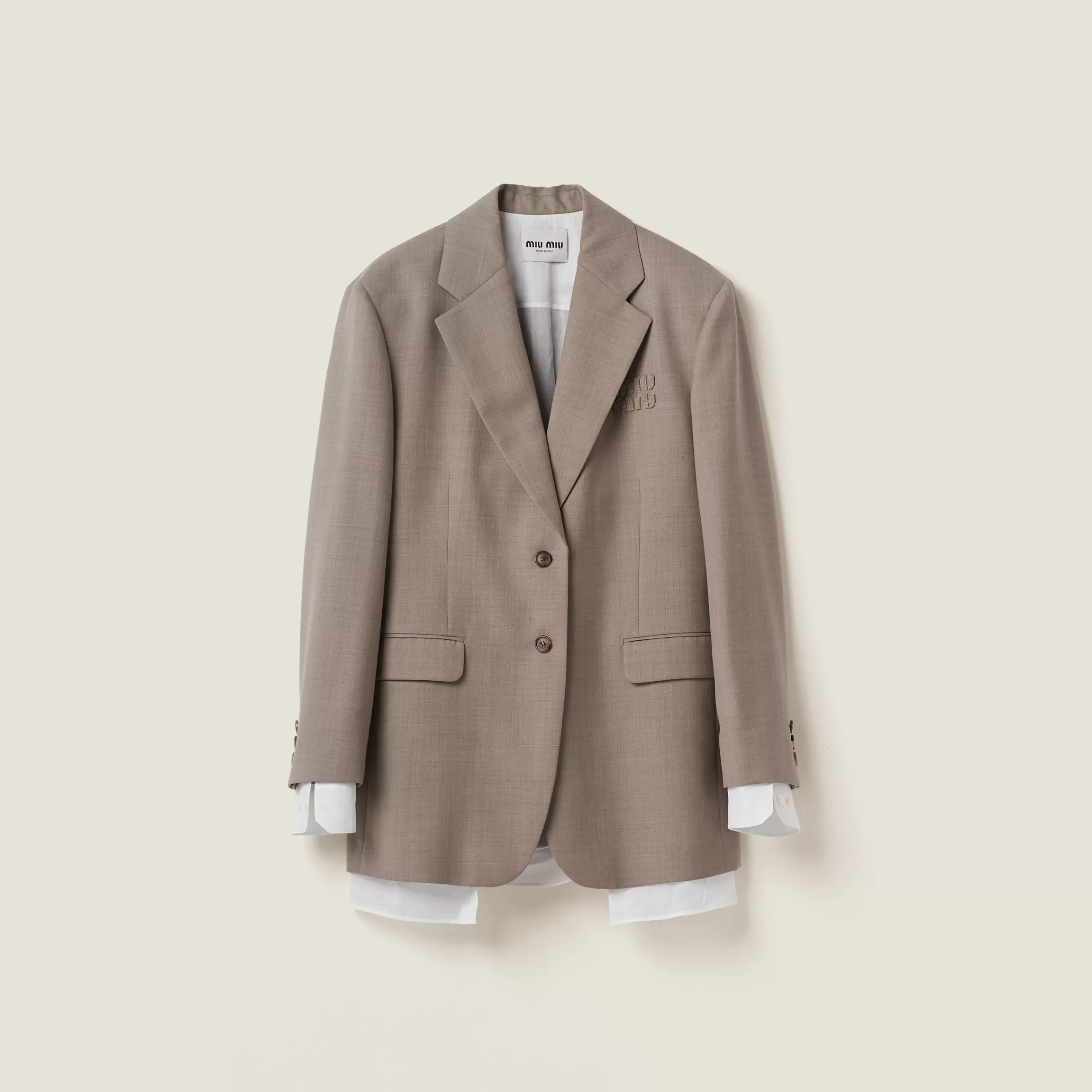 Miu Miu Single-breasted Gabardine Jacket |