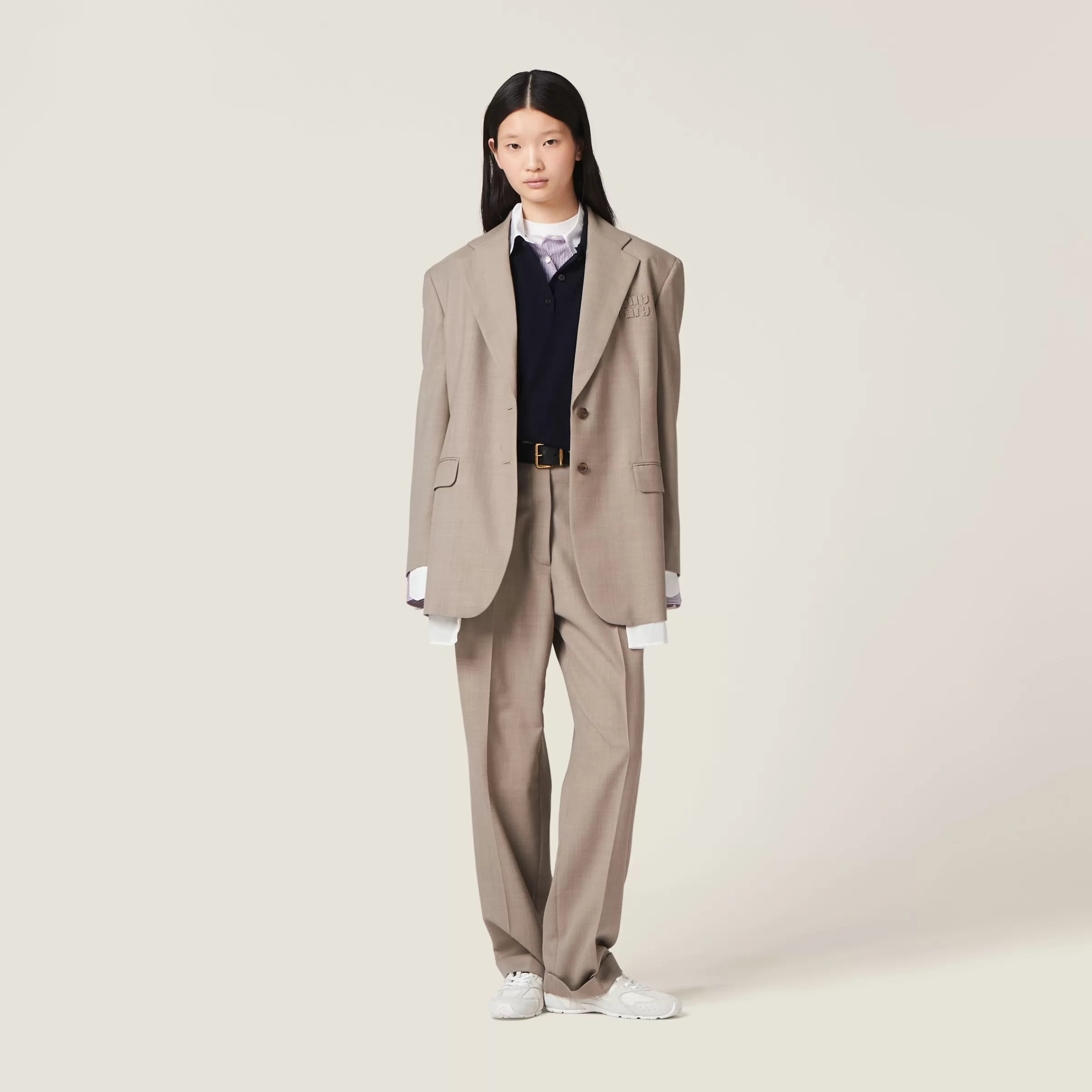 Miu Miu Single-breasted Gabardine Jacket |