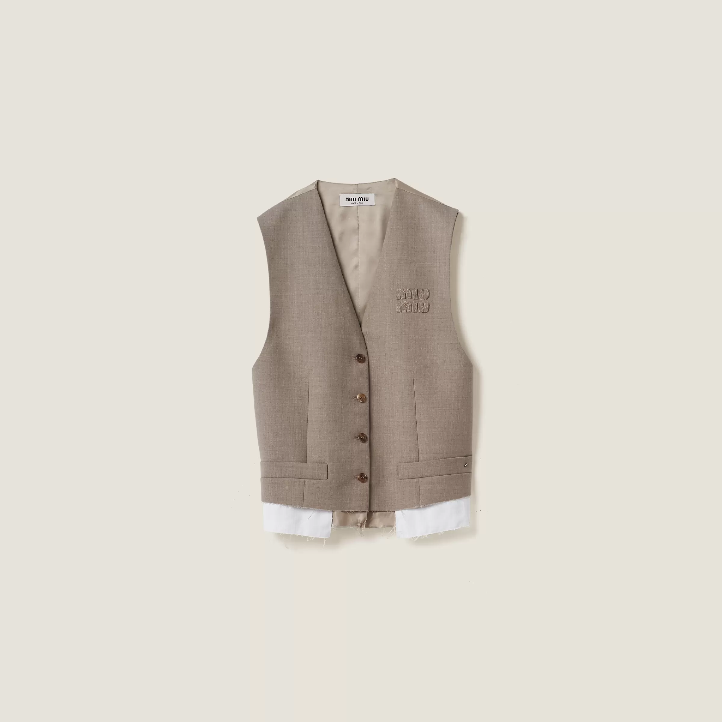 Miu Miu Single-breasted Gabardine Vest |