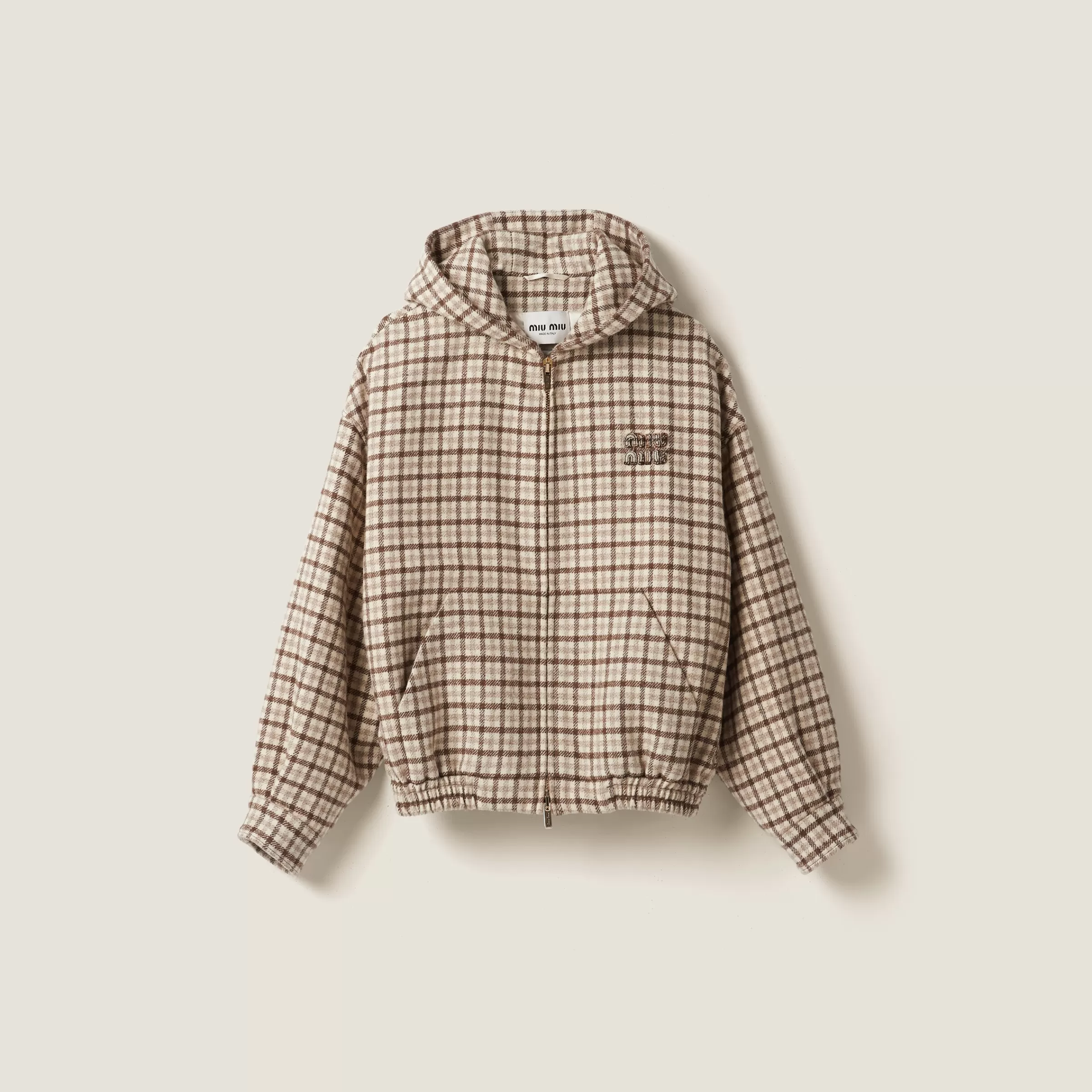 Miu Miu Check Blouson Jacket |