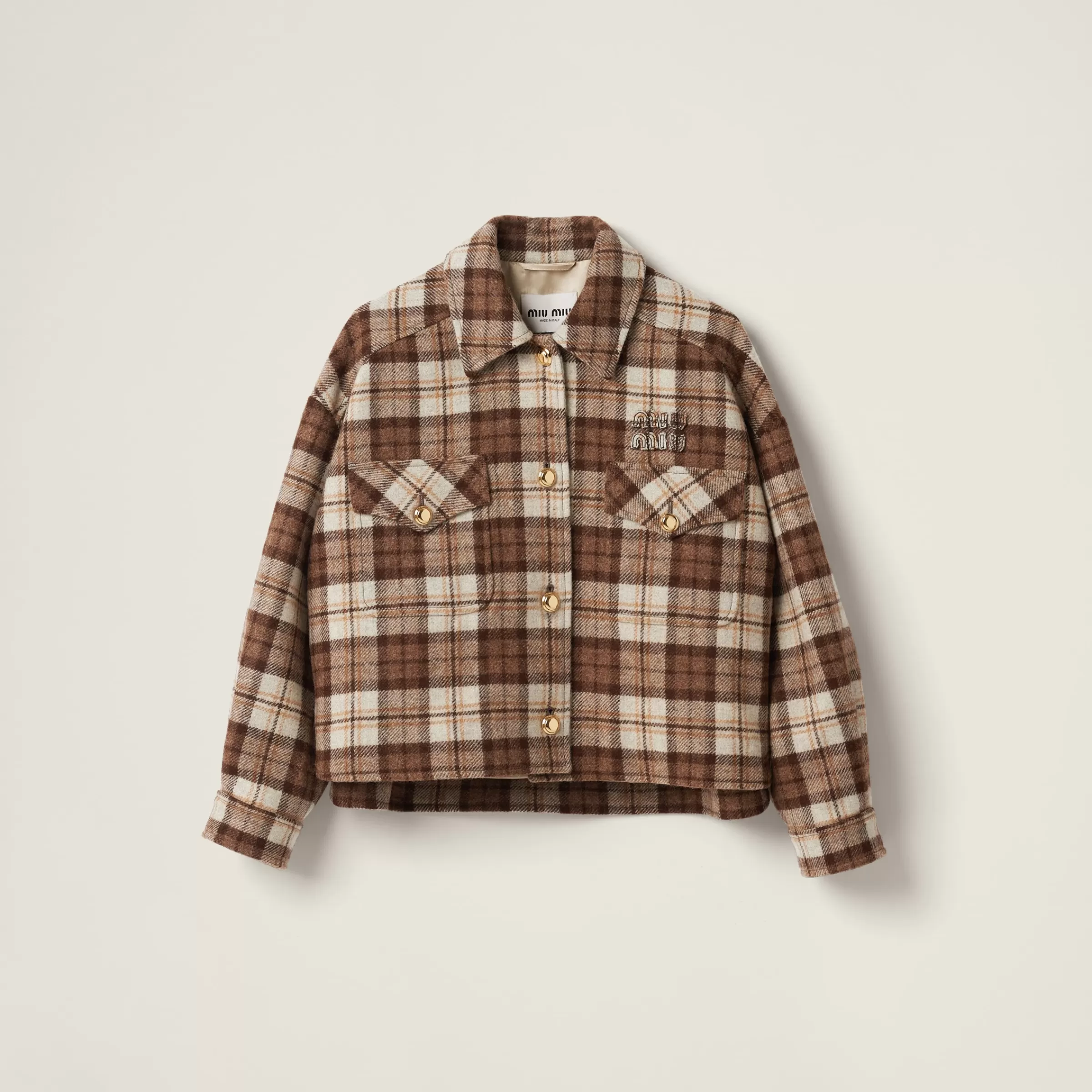 Miu Miu Check Blouson Jacket |