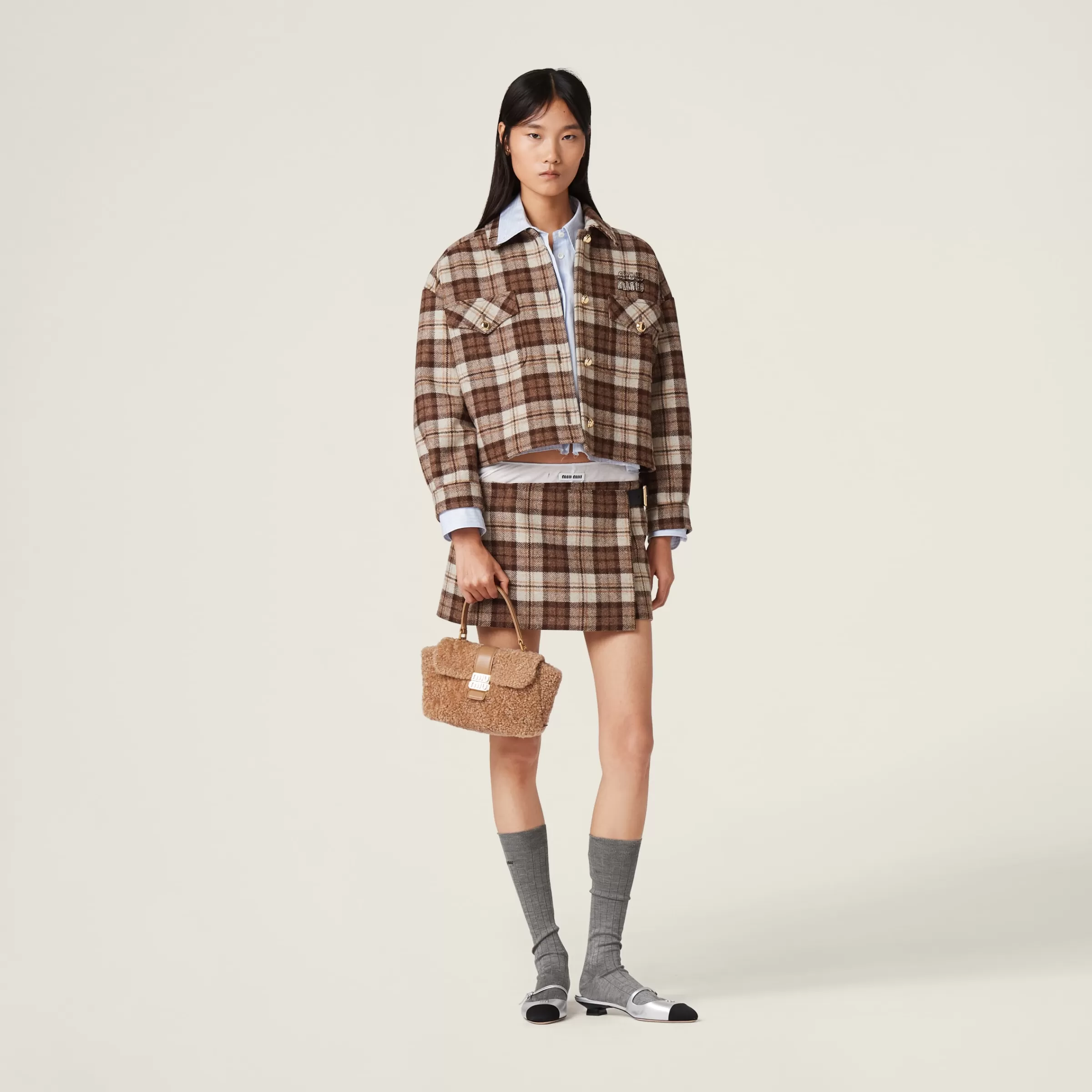 Miu Miu Check Miniskirt |