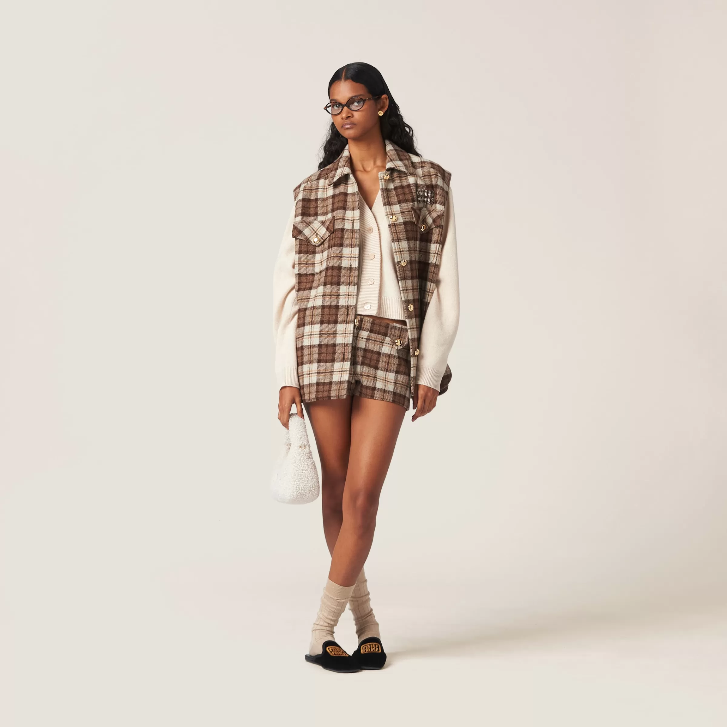 Miu Miu Checked Shorts |