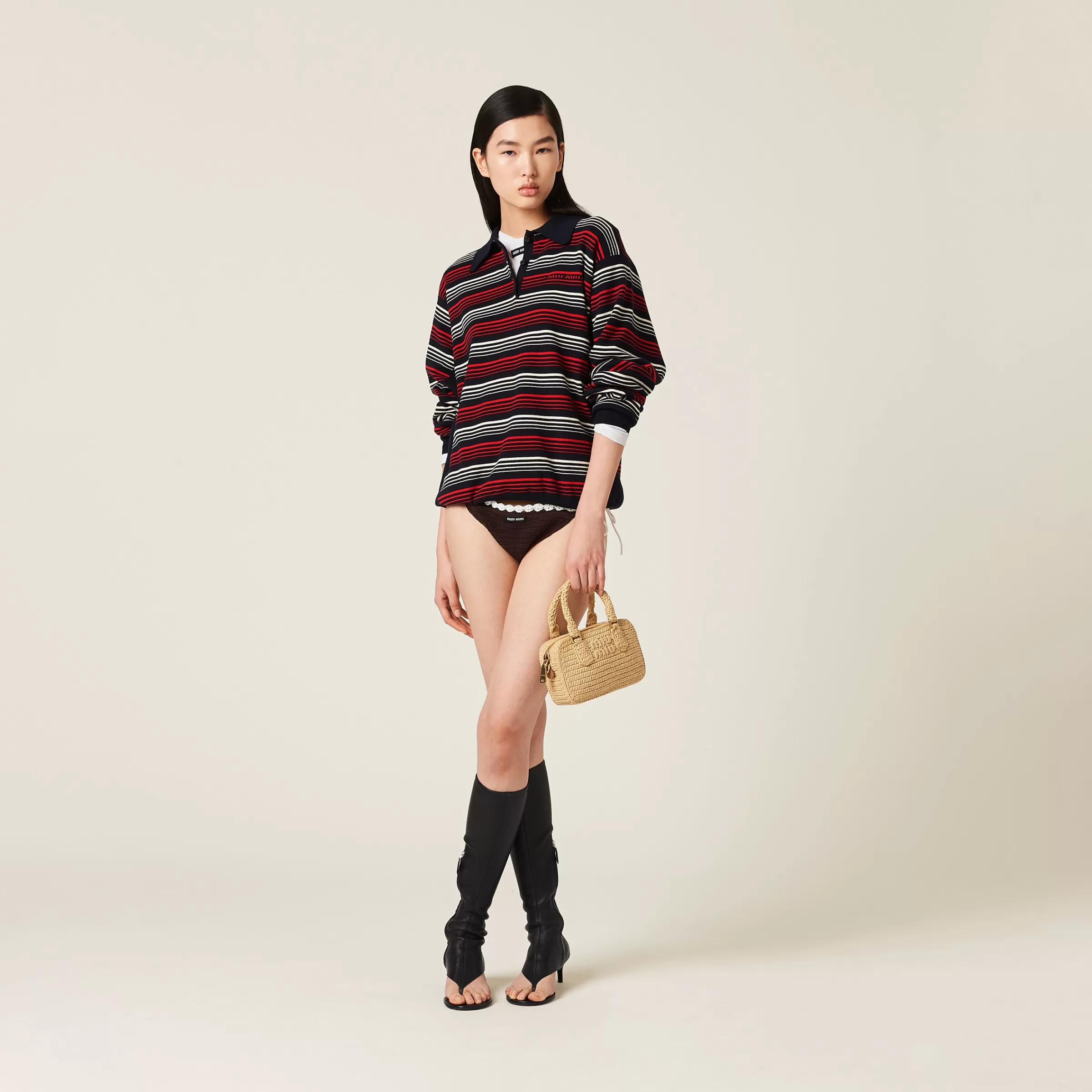 Miu Miu Cotton Bikini Panties With Logo |