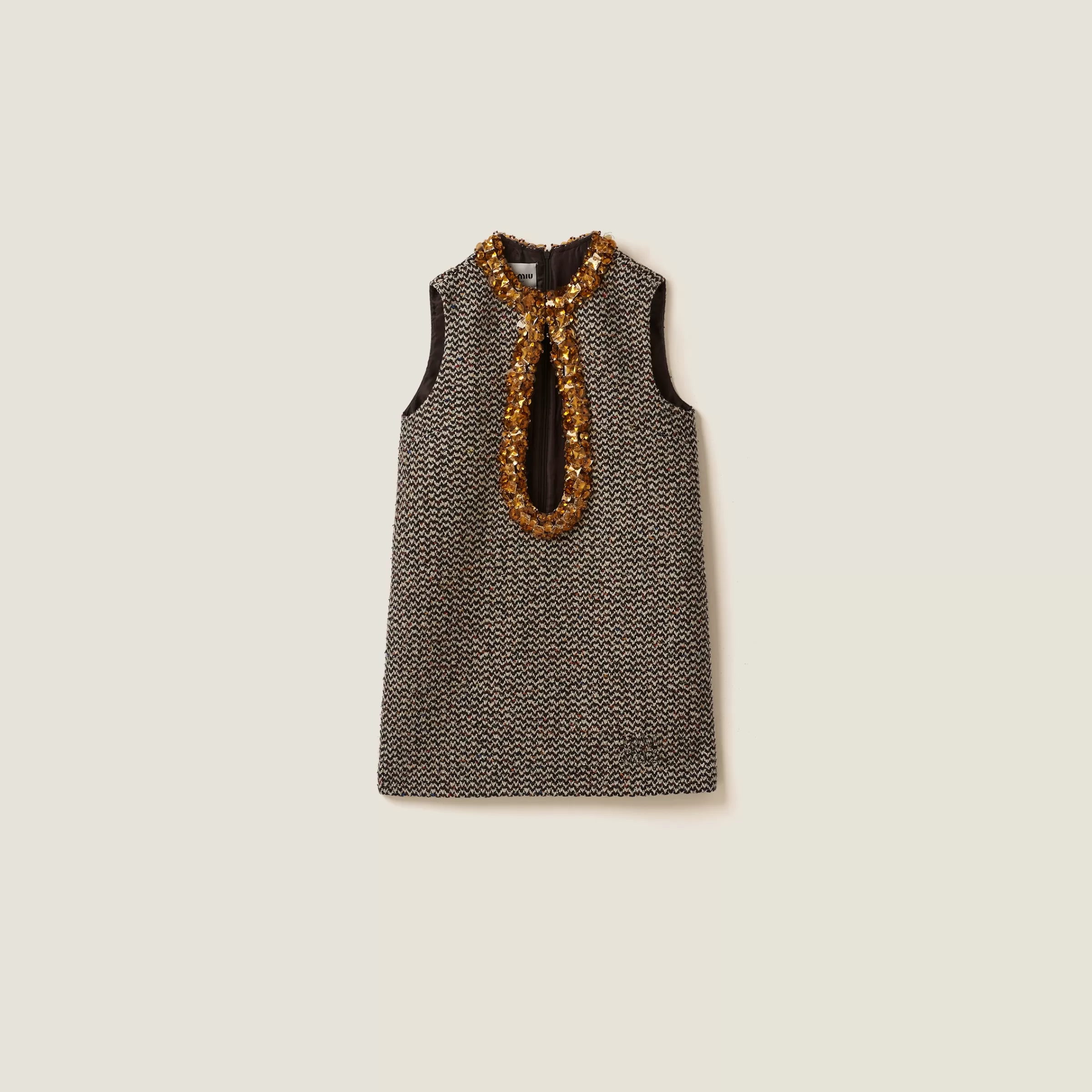 Miu Miu Embroidered Bouclé Mini-dress |