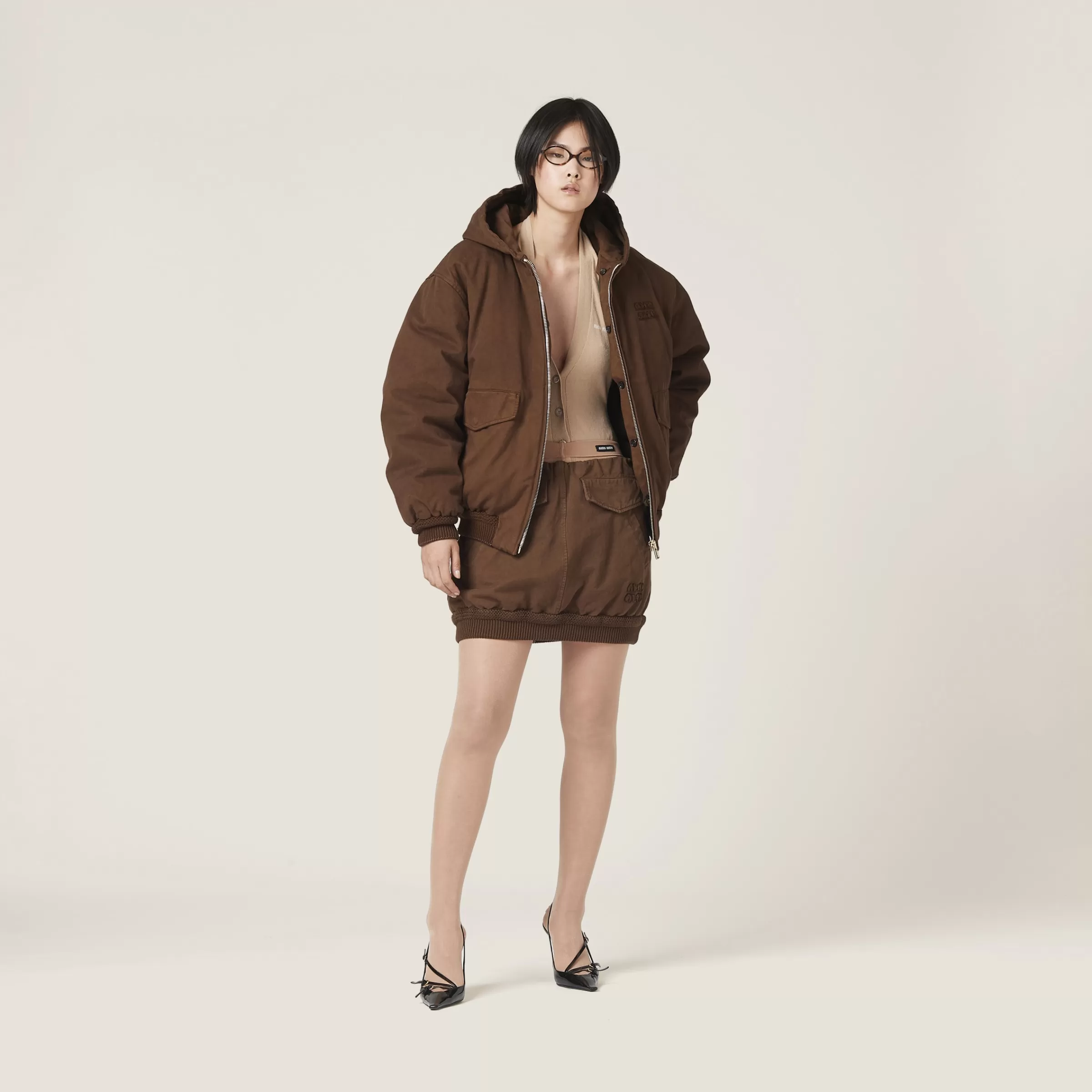 Miu Miu Gabardine Down Jacket |