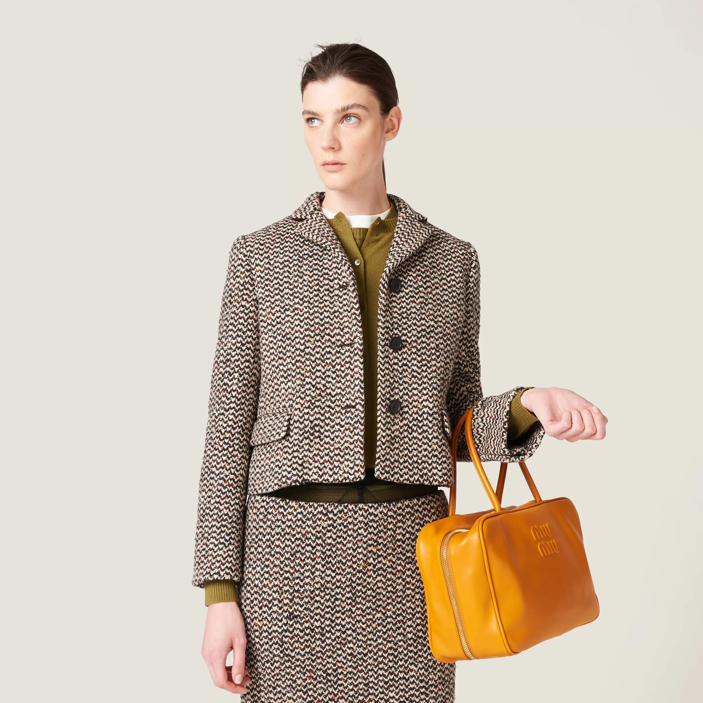 Miu Miu Single-breasted Bouclé Jacket |
