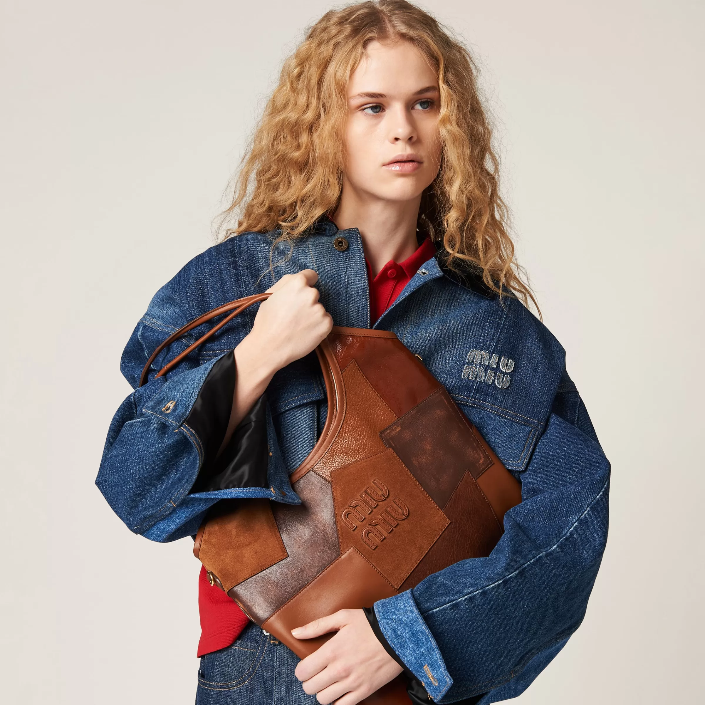 Miu Miu Ivy Leather Patchwork Bag |