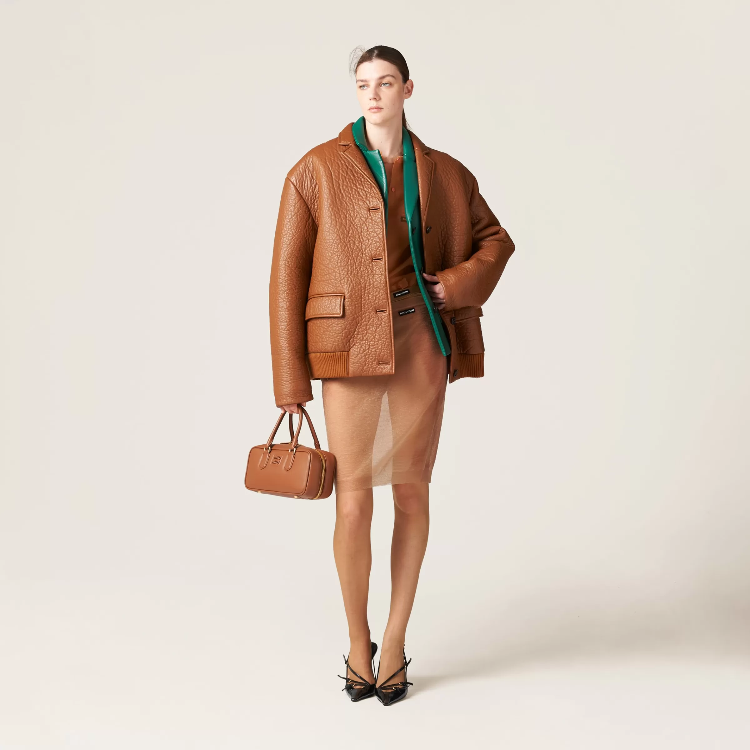 Miu Miu Nappa Leather Jacket |