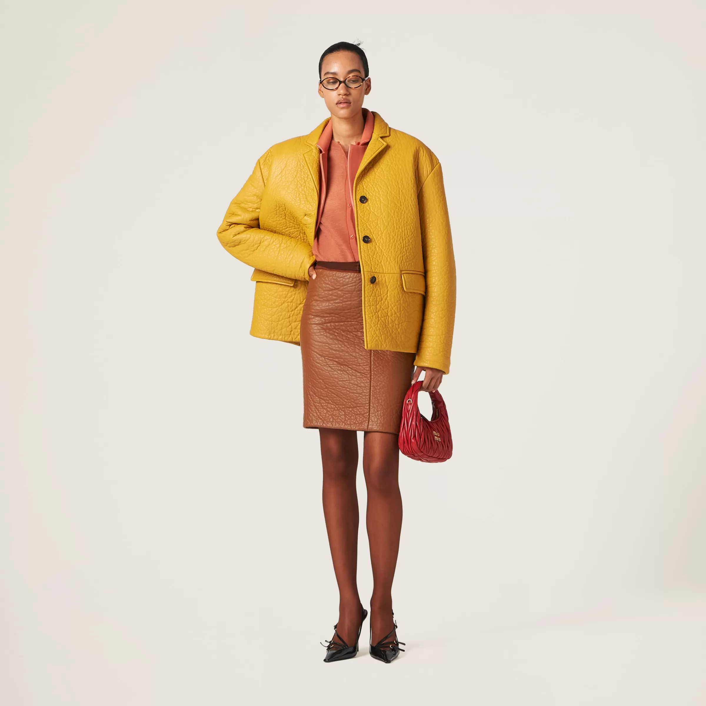 Miu Miu Nappa Leather Skirt |