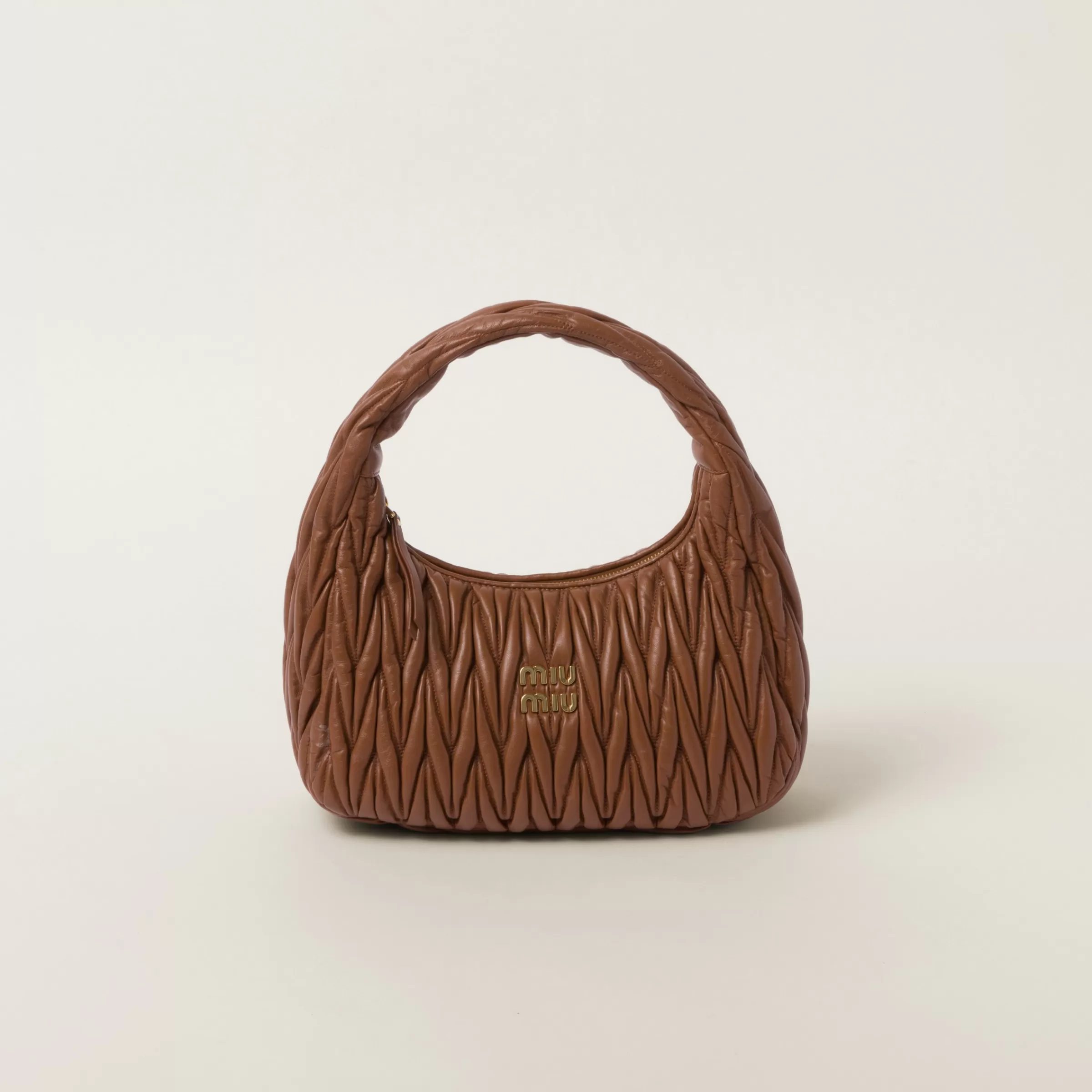 Miu Miu Wander Matelassé Nappa Leather Hobo Bag |
