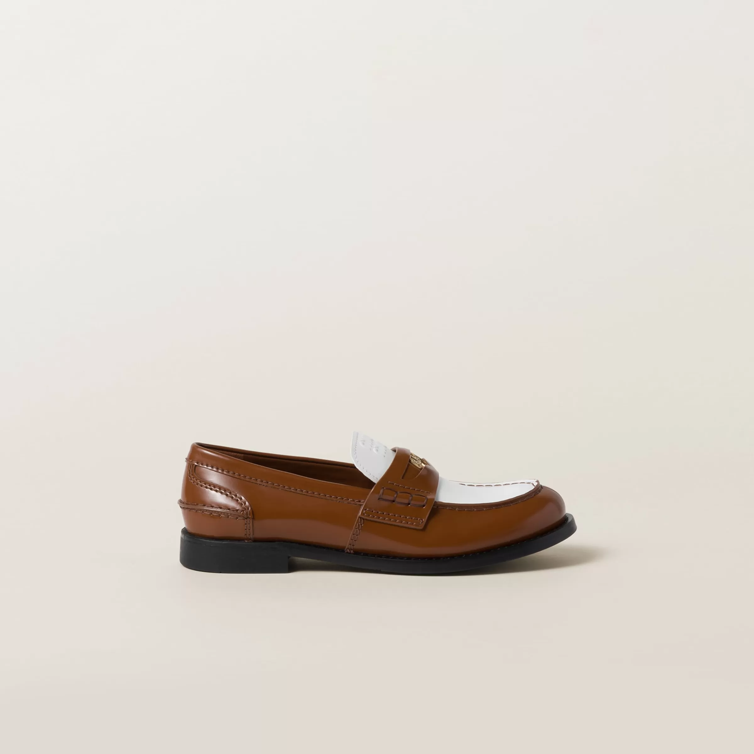 Miu Miu Leather Penny Loafers |