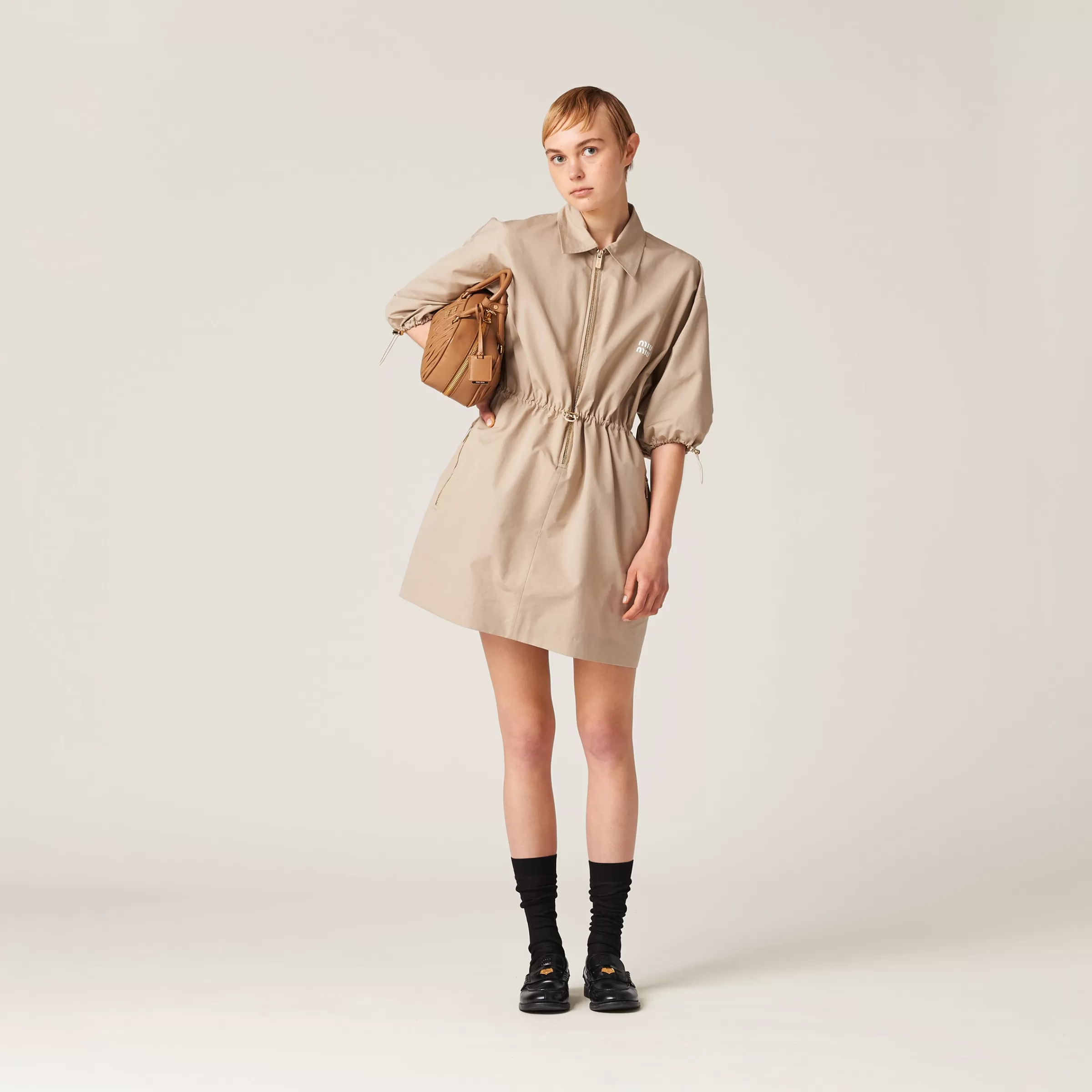 Miu Miu Cotton And Silk Mini-dress |