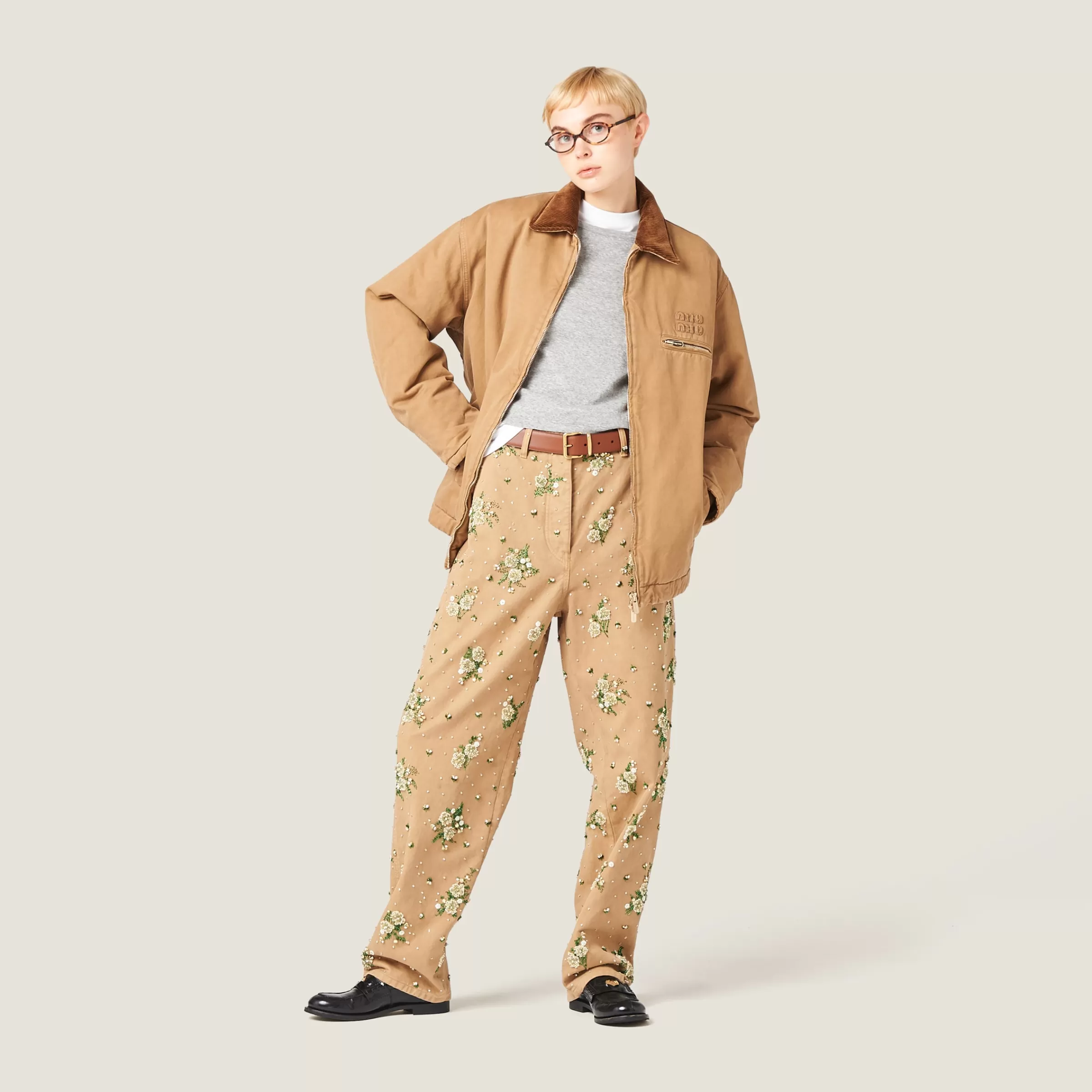 Miu Miu Garment-dyed Gabardine Pants |
