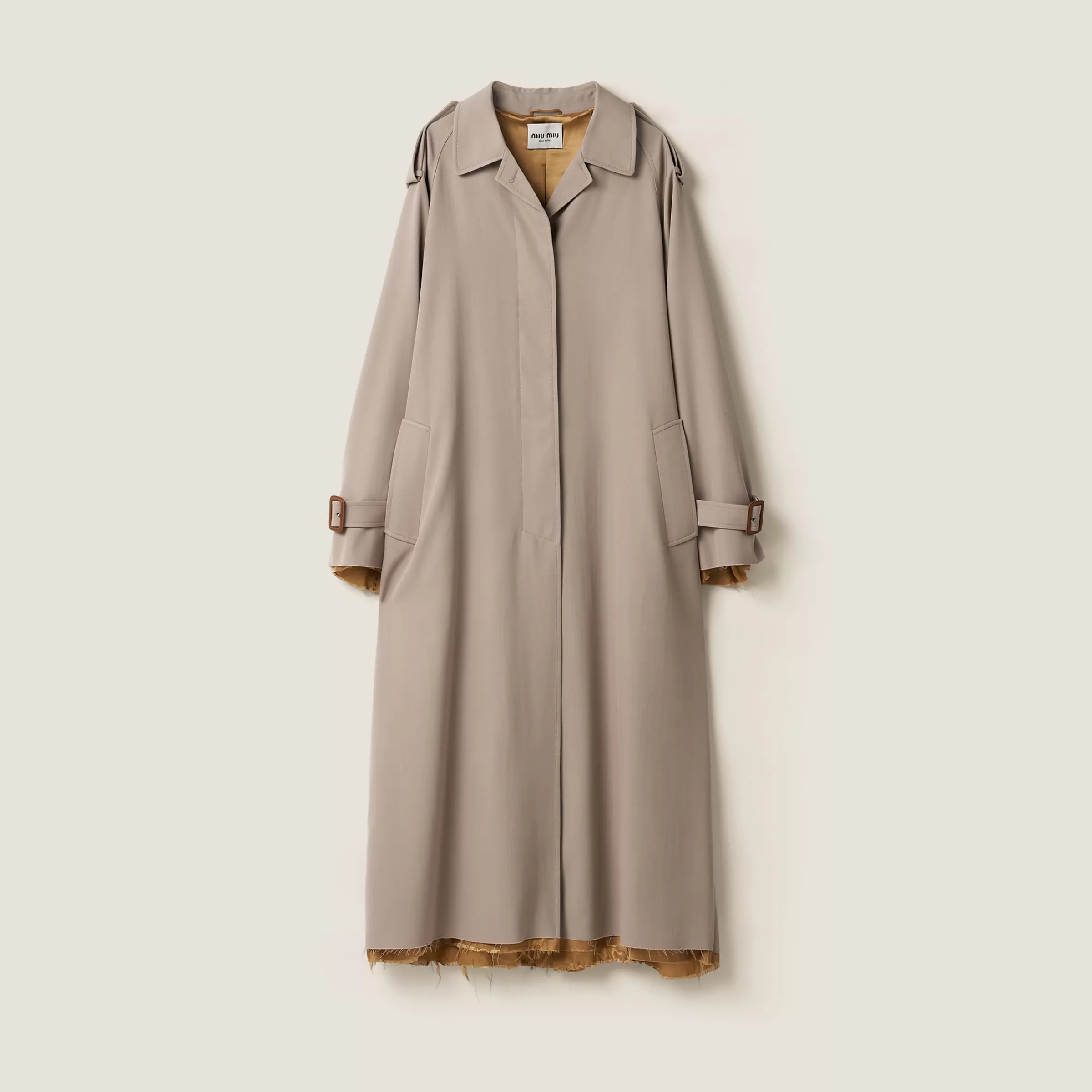 Miu Miu Single-breasted Gabardine Coat |