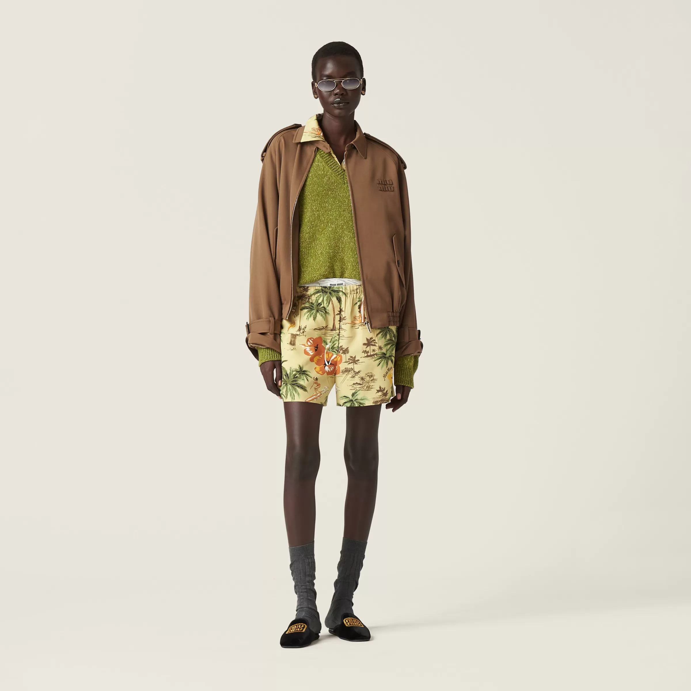 Miu Miu Gabardine Blouson Jacket |