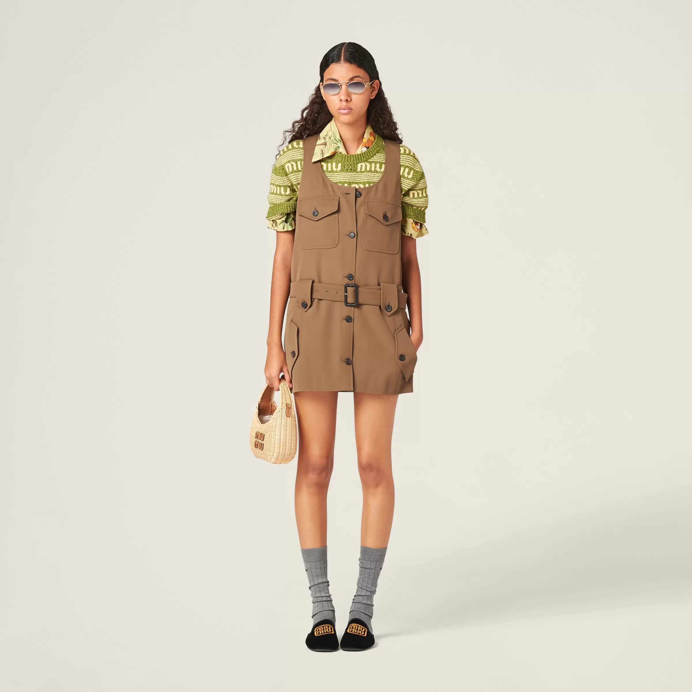 Miu Miu Gabardine Mini-dress |