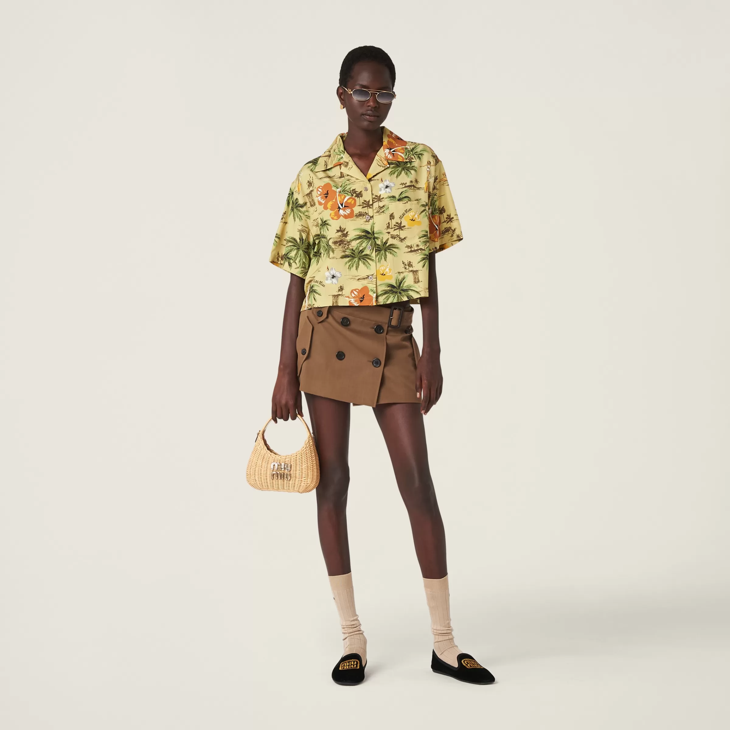 Miu Miu Gabardine Miniskirt |