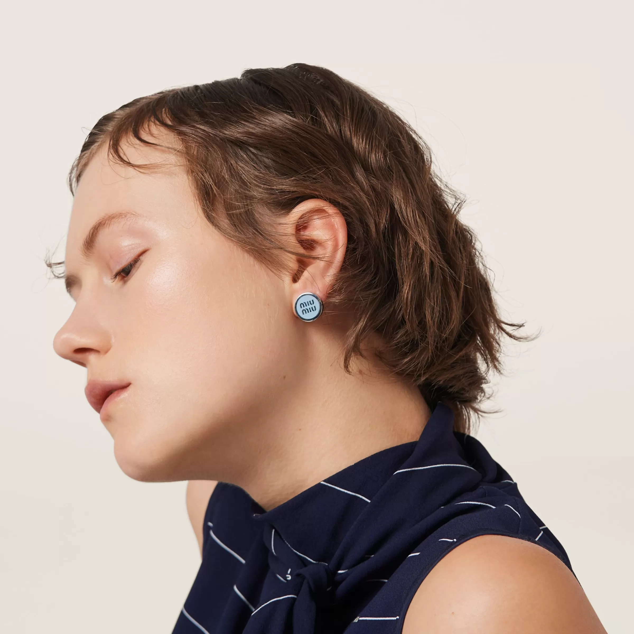 Miu Miu Enameled Metal Earrings |