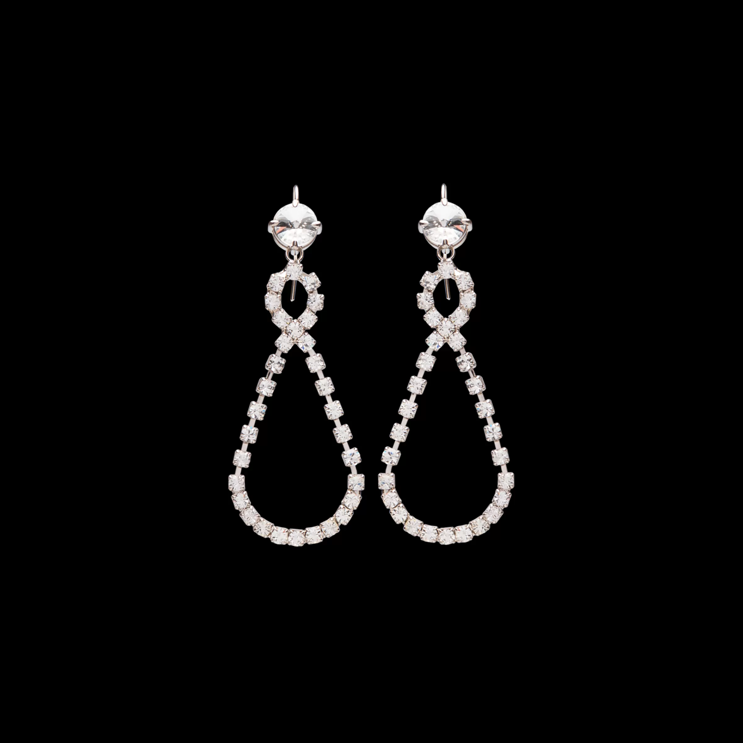 Miu Miu Crystal Pendant Earrings With Crystals |
