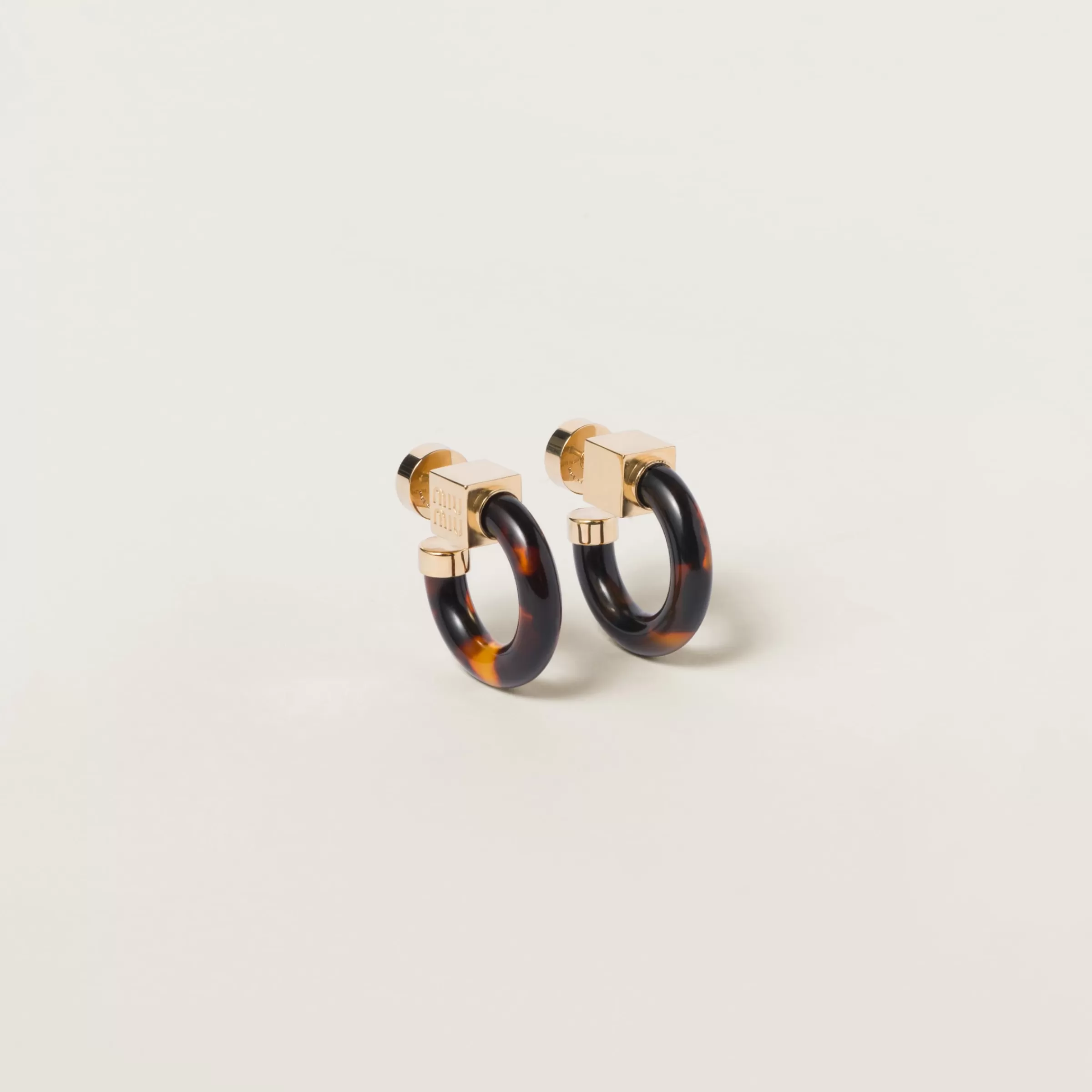 Miu Miu Plexiglas And Metal Earrings |