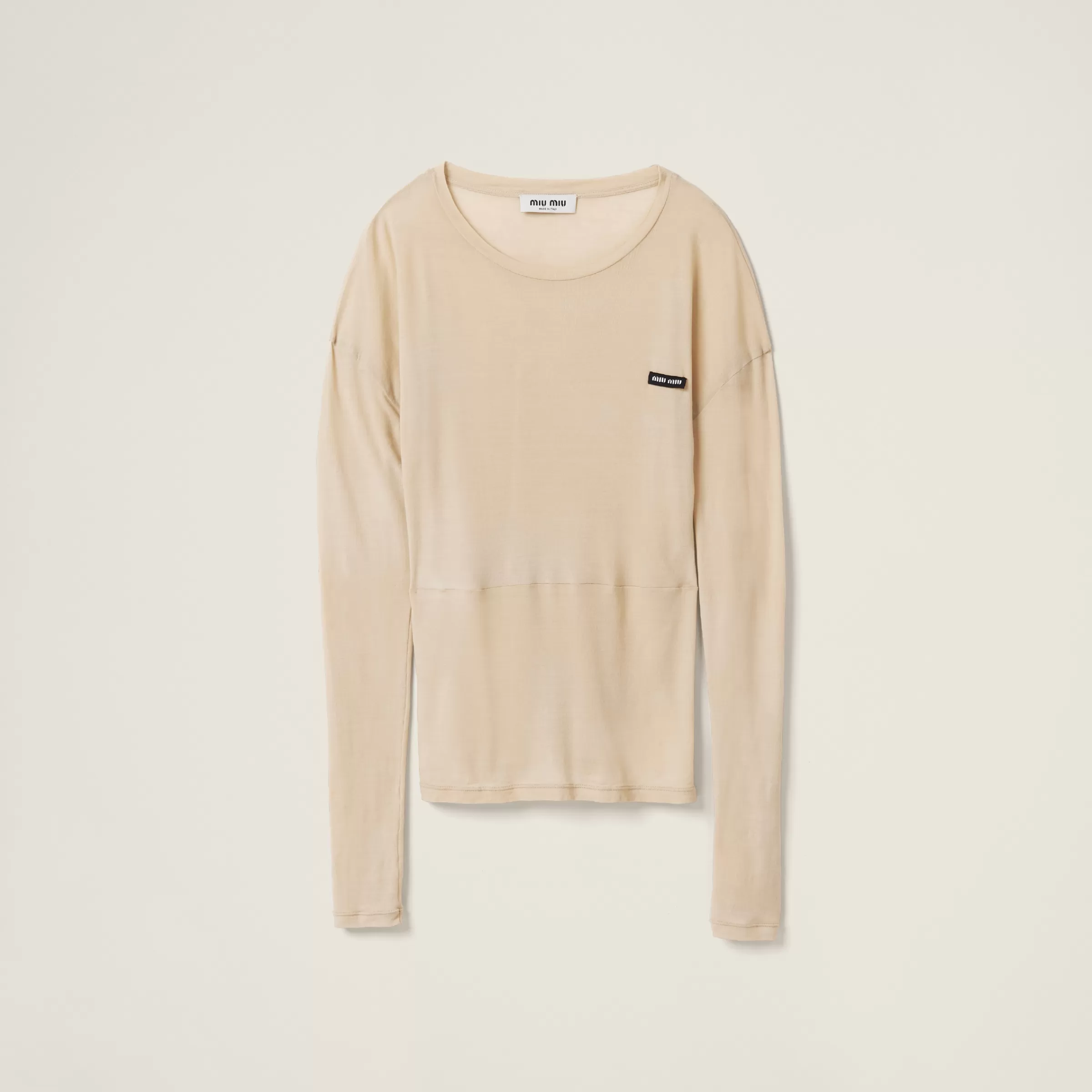 Miu Miu Garment-dyed Ribbed Jersey Knit Dress |
