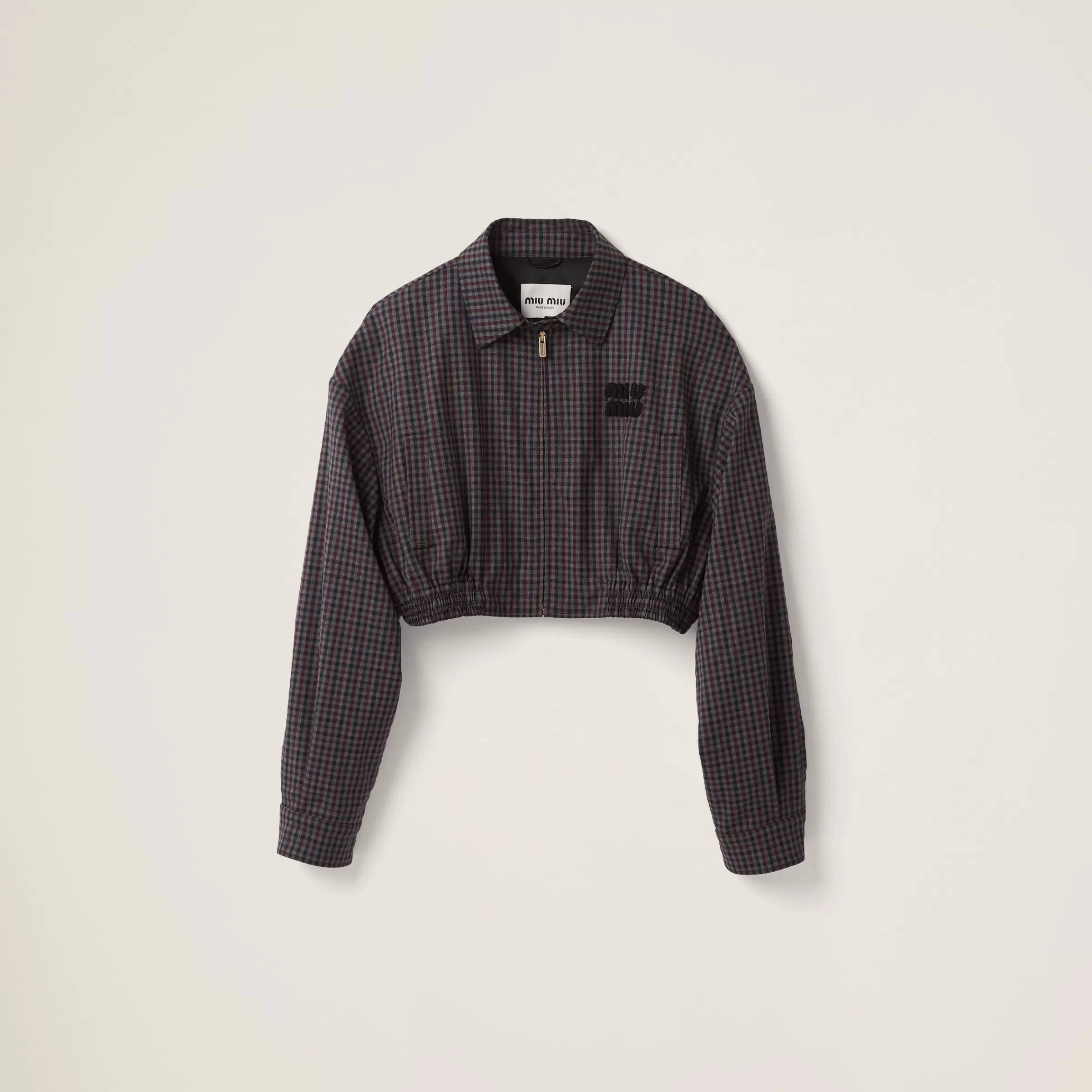 Miu Miu Gingham Check Blouson Jacket |
