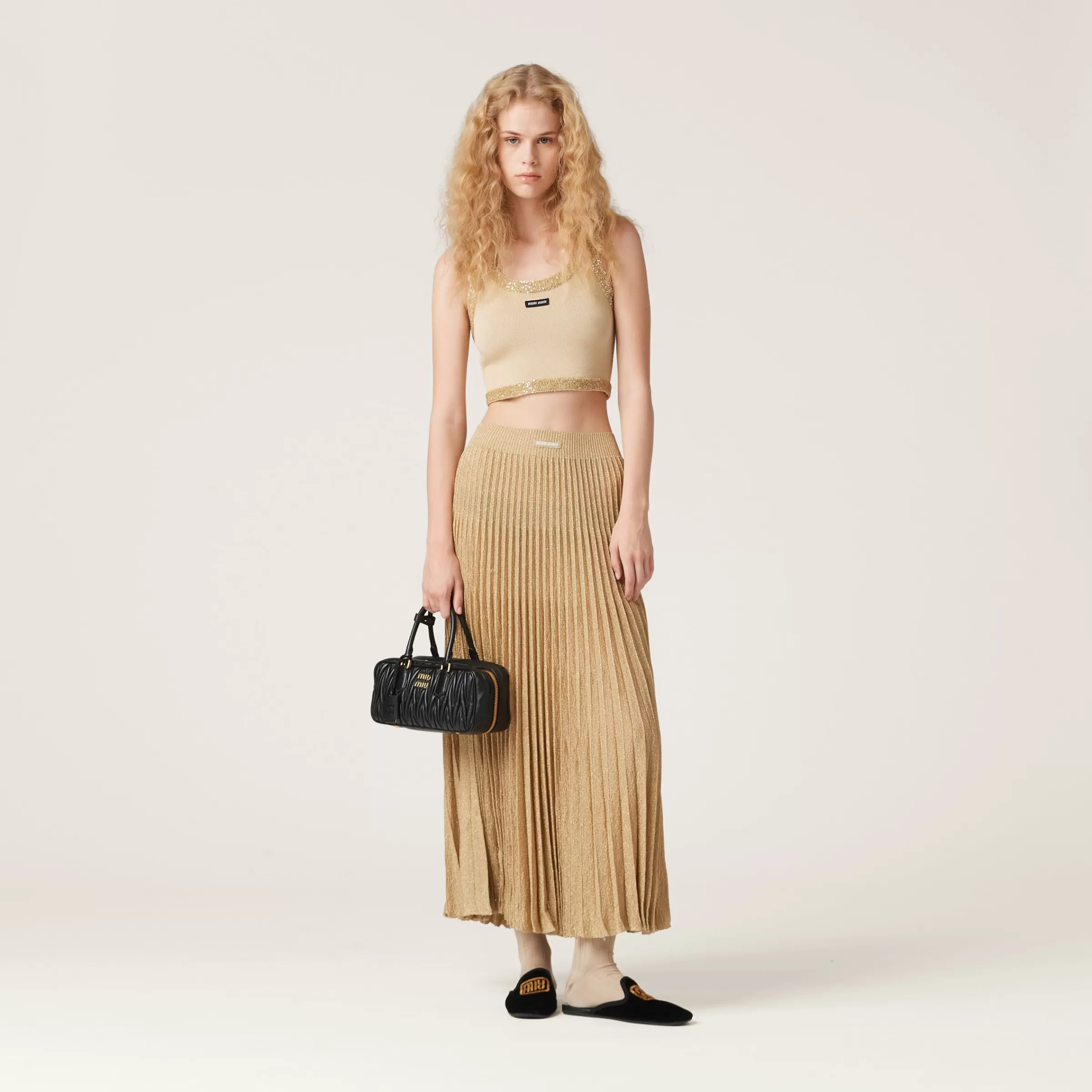 Miu Miu Lamé Skirt |