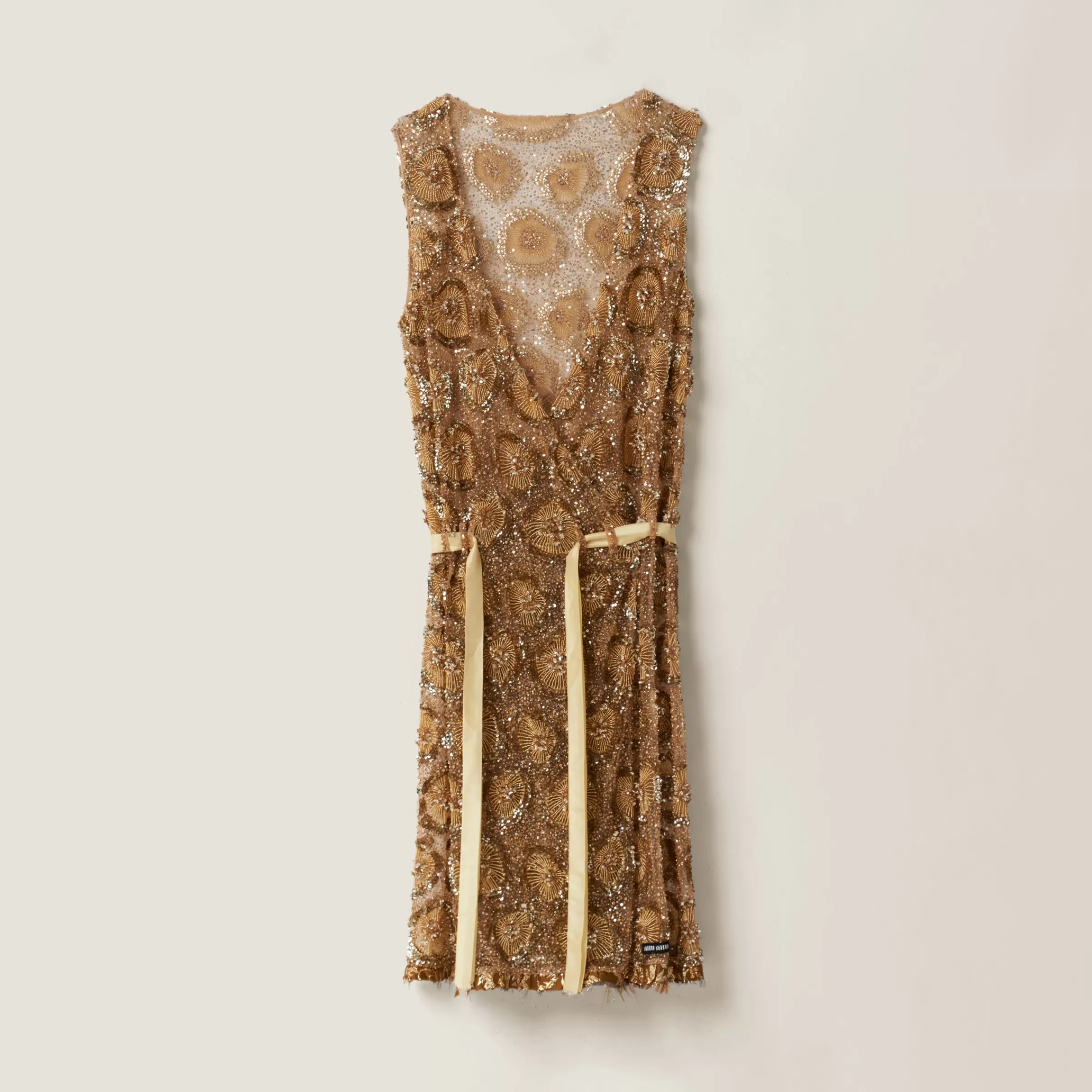 Miu Miu Tulle Dress With Floral Embroidery |