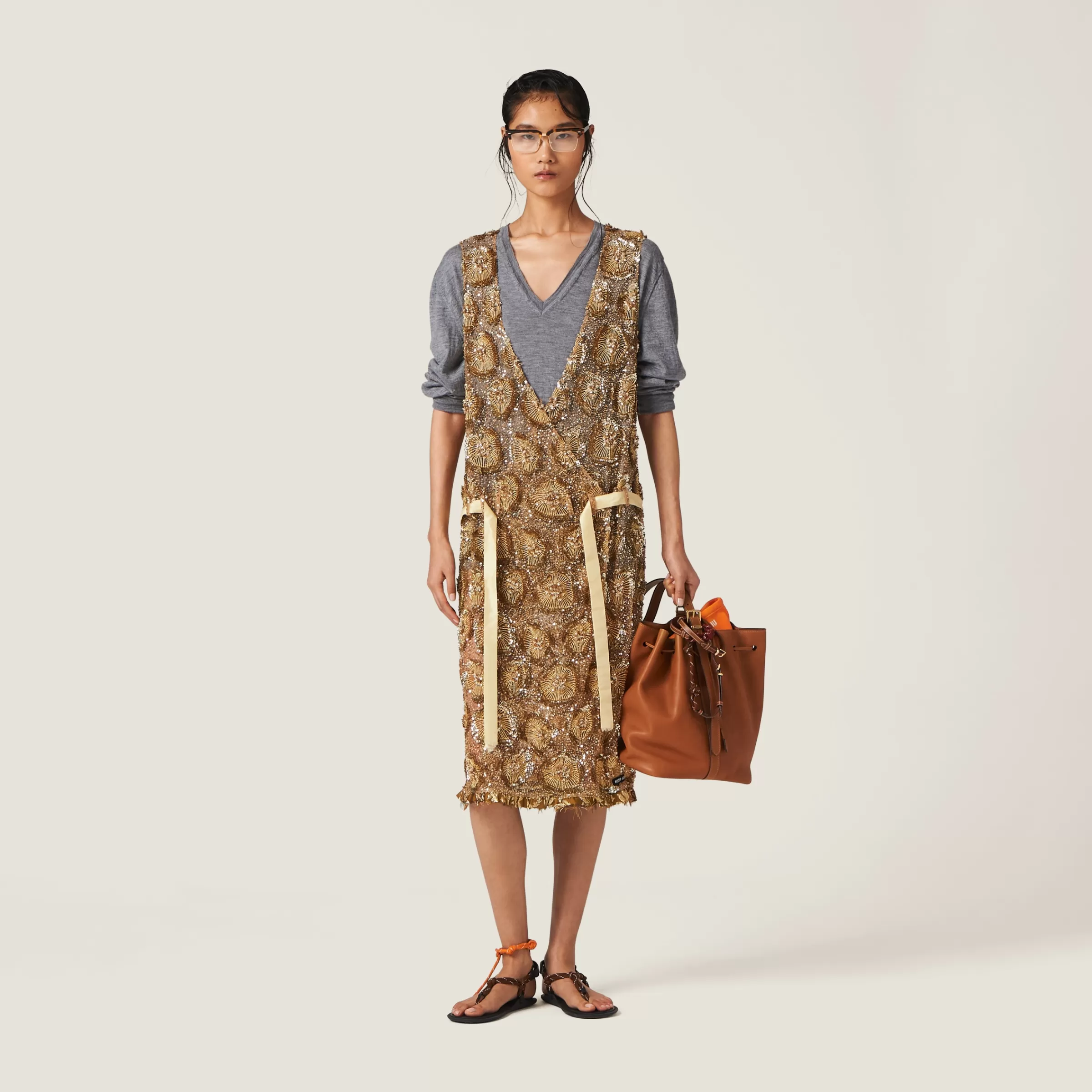Miu Miu Tulle Dress With Floral Embroidery |