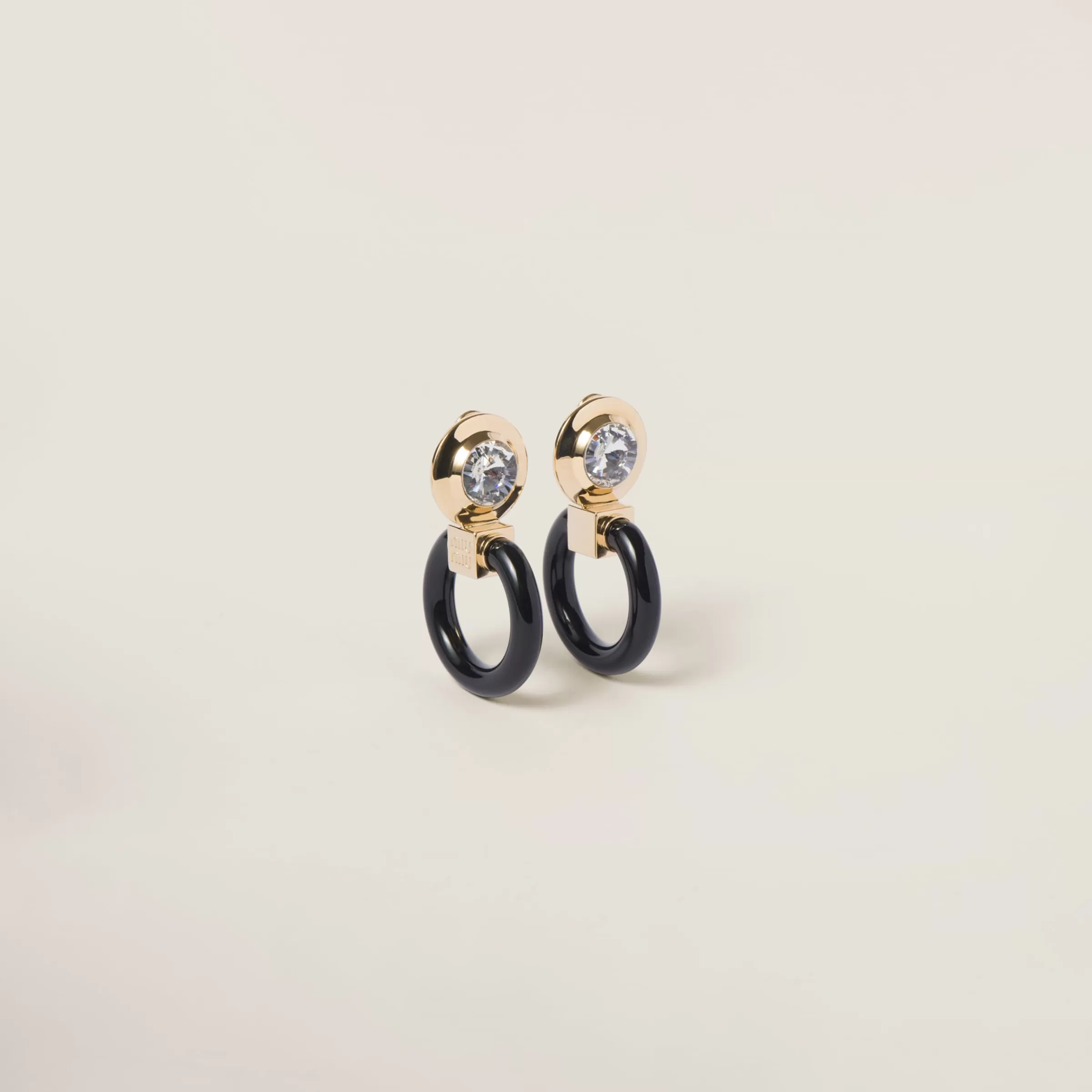 Miu Miu Plexiglas And Metal Earrings |