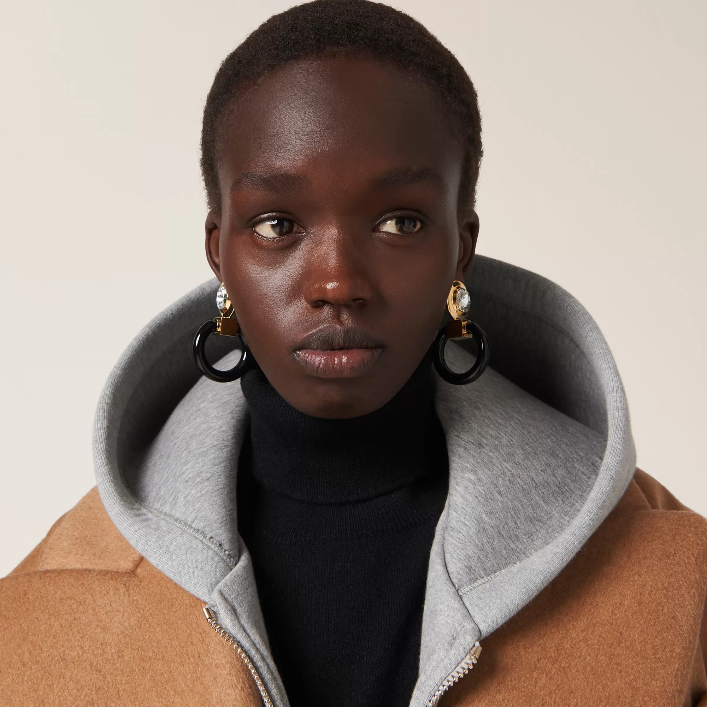 Miu Miu Plexiglas And Metal Earrings |
