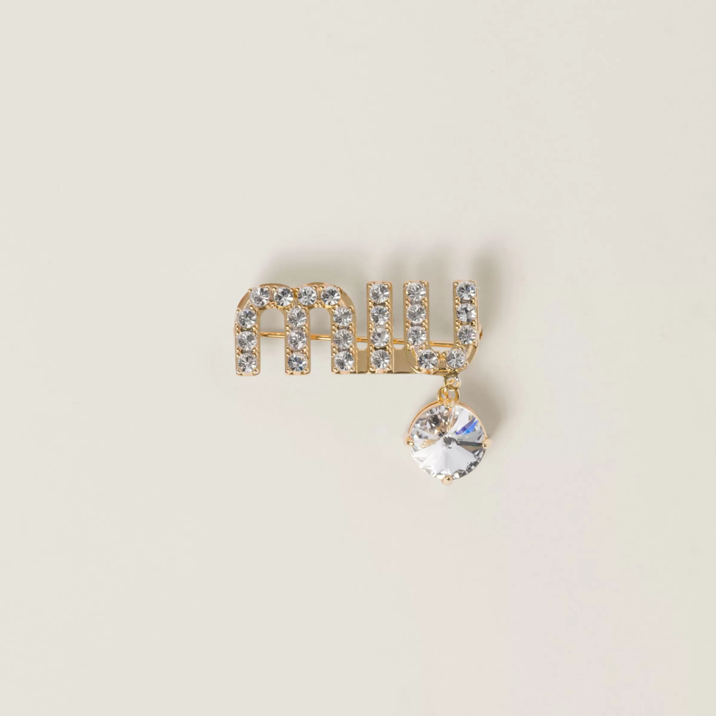 Miu Miu Brooch With Crystal Pendant |