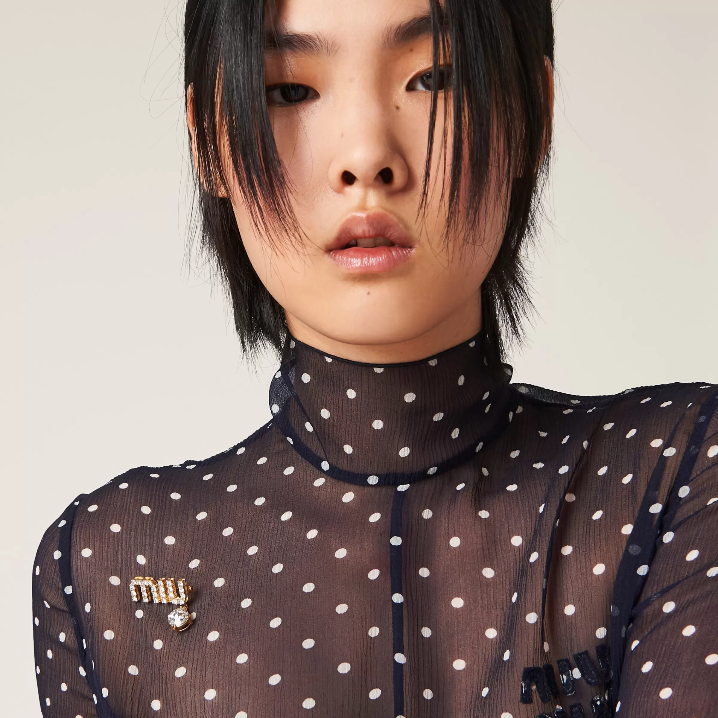 Miu Miu Brooch With Crystal Pendant |