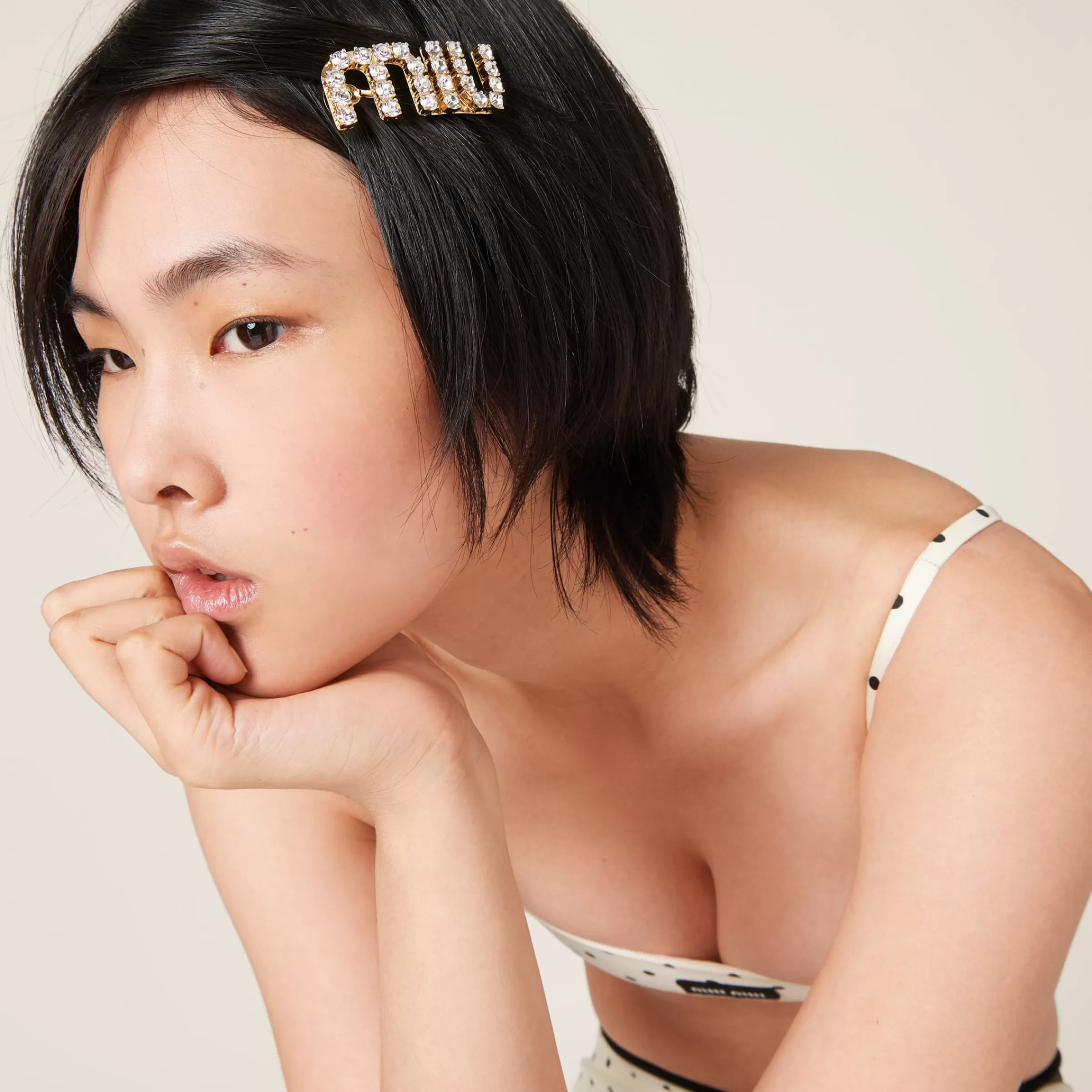 Miu Miu Hair Clip With Crystals |