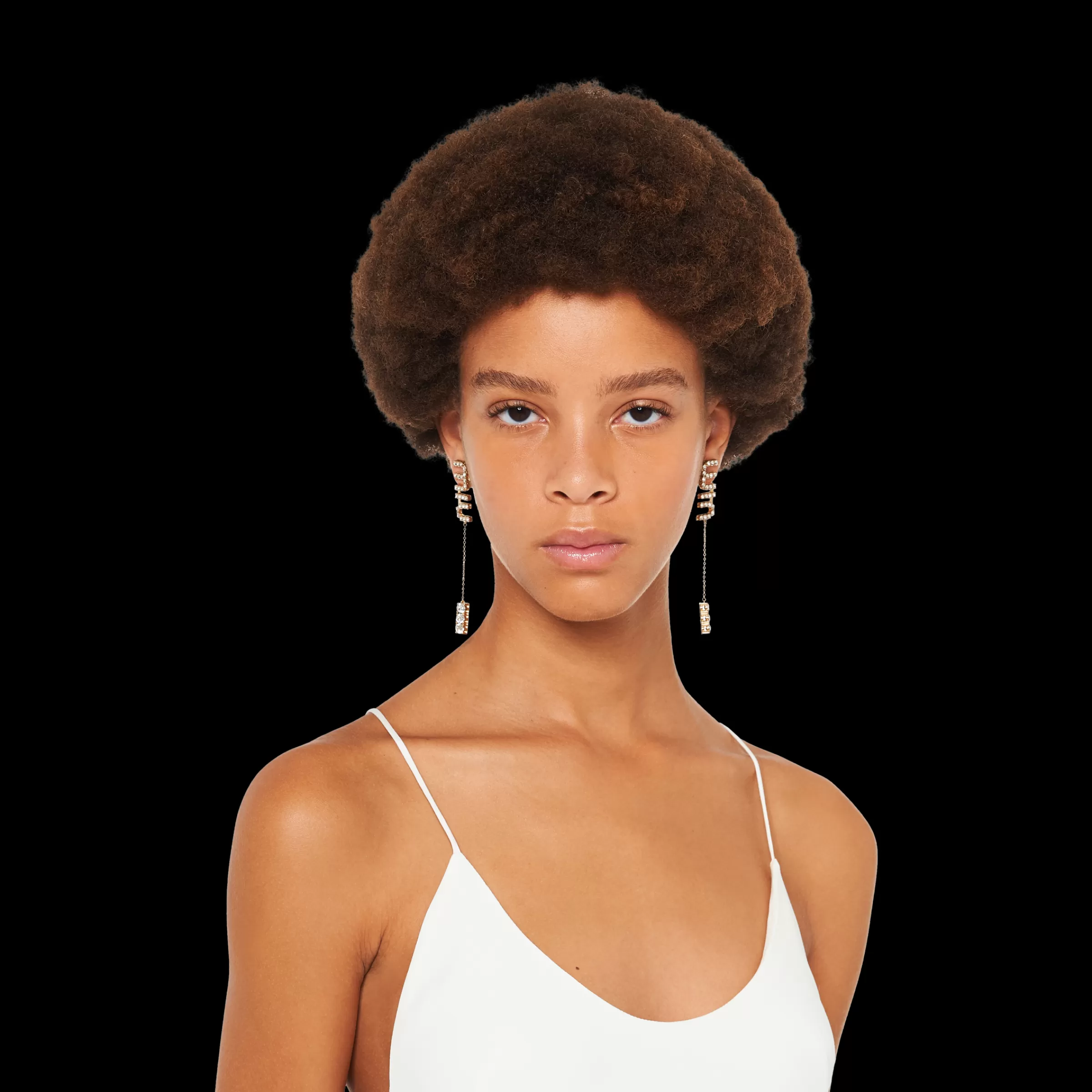 Miu Miu Pendant Earrings With Crystals |