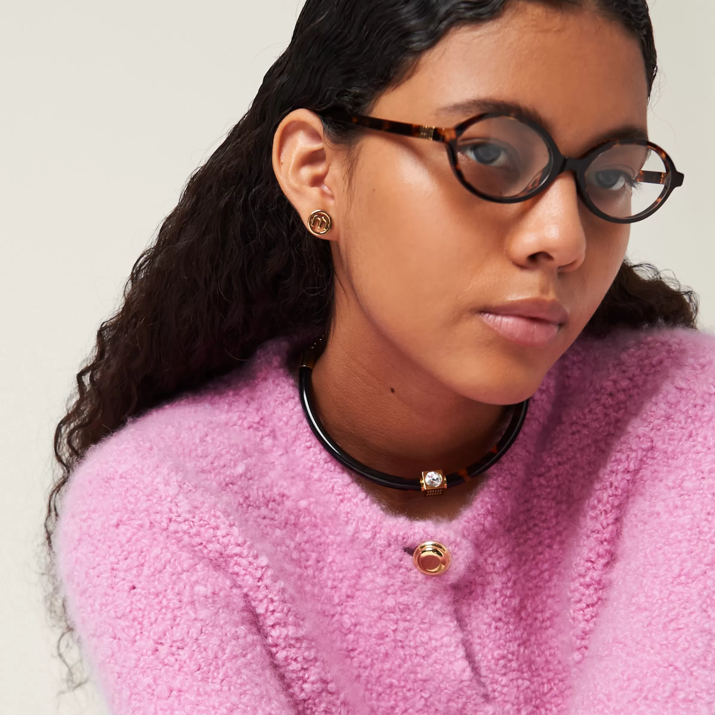 Miu Miu Plexiglas And Metal Choker |