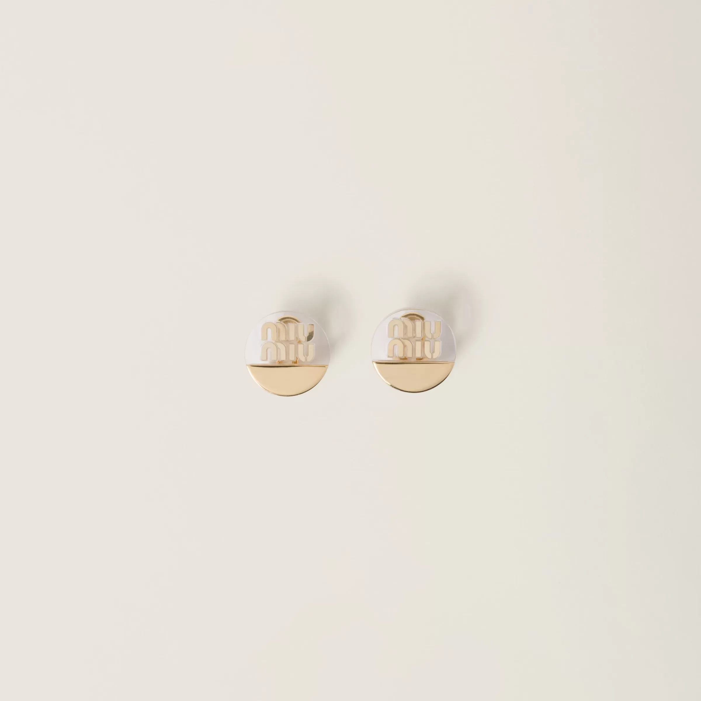Miu Miu Plexiglas And Metal Earrings |