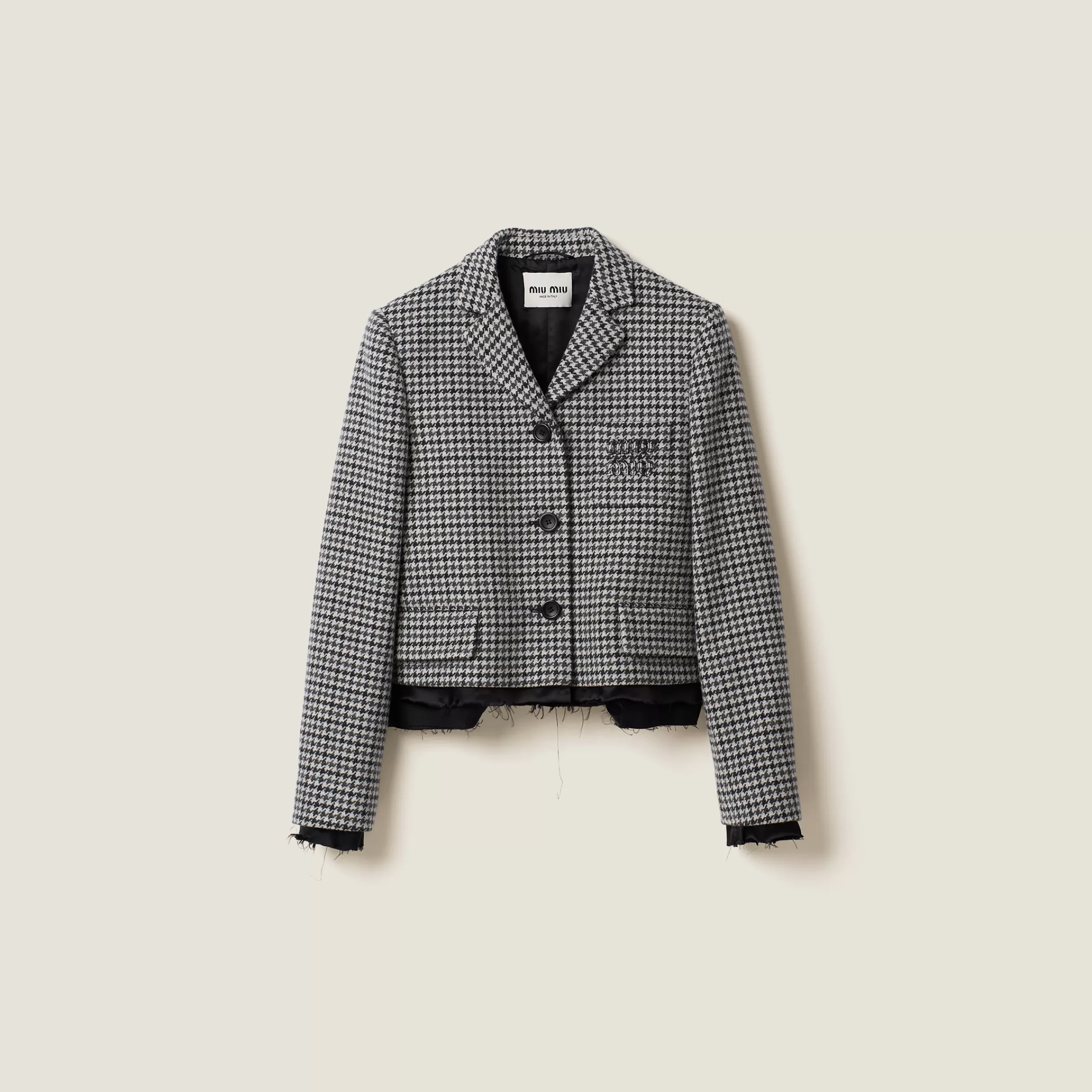 Miu Miu Single-breasted Houndstooth Check Jacket |