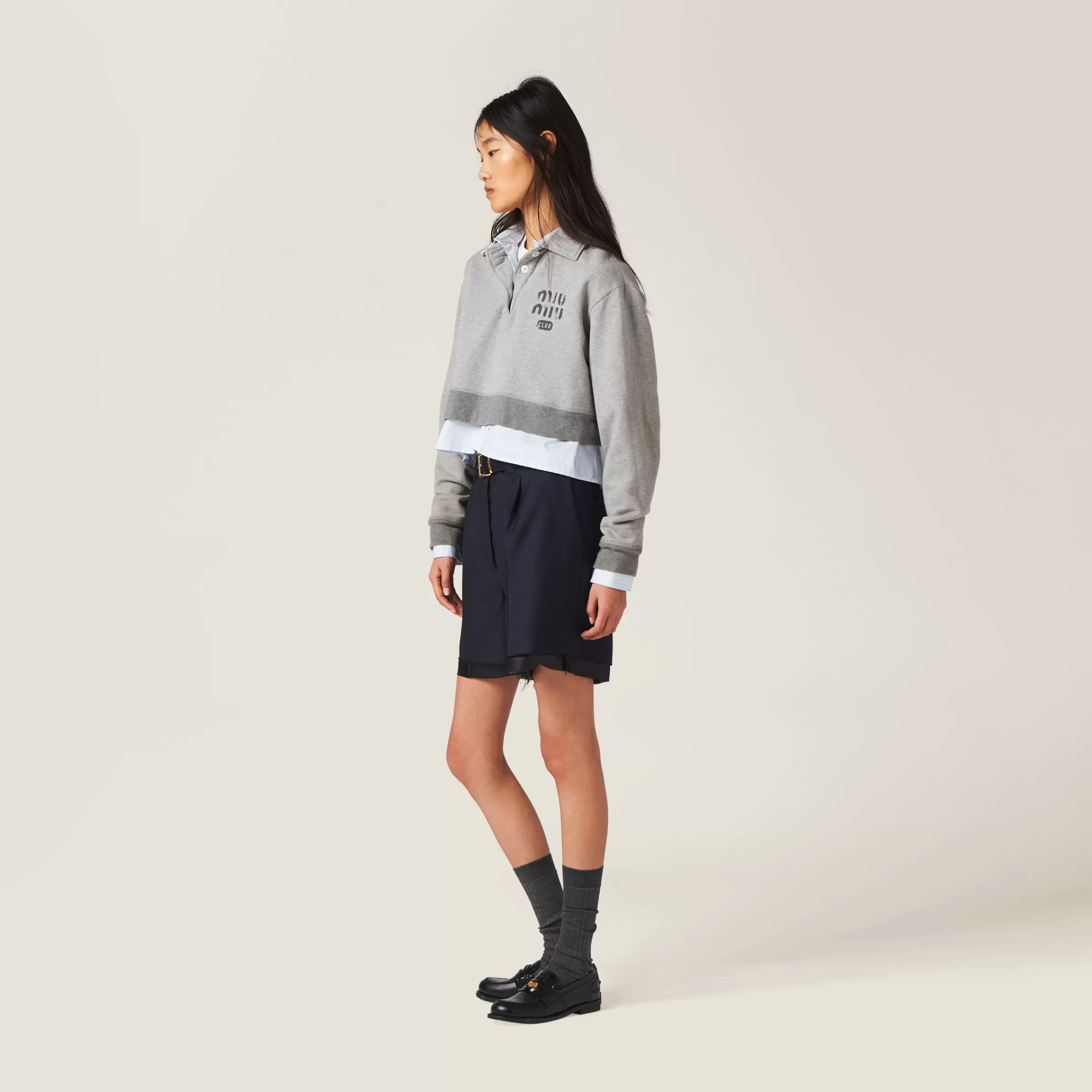 Miu Miu Cotton Fleece Polo Shirt |