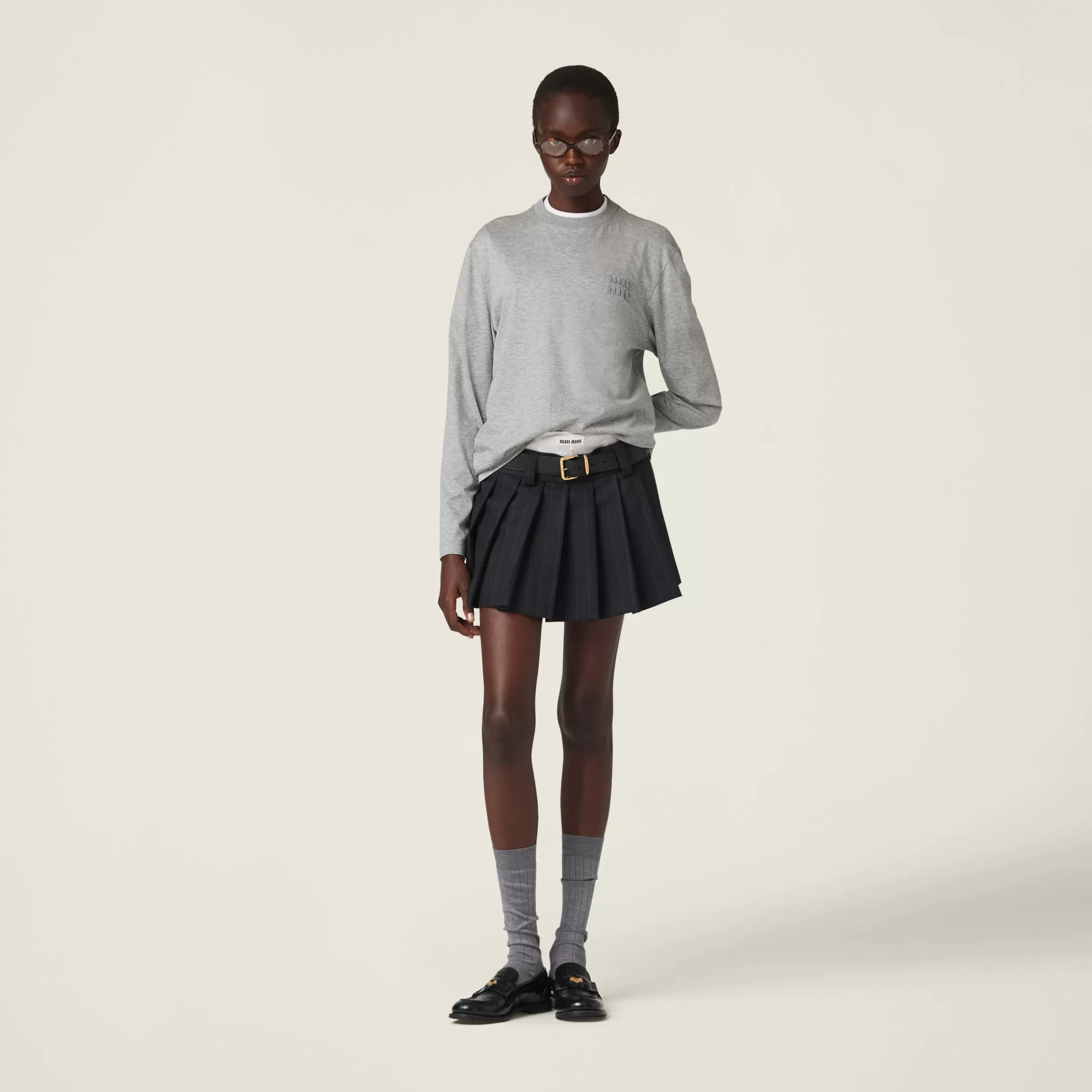 Miu Miu Cotton T-shirt With Embroidered Logo |