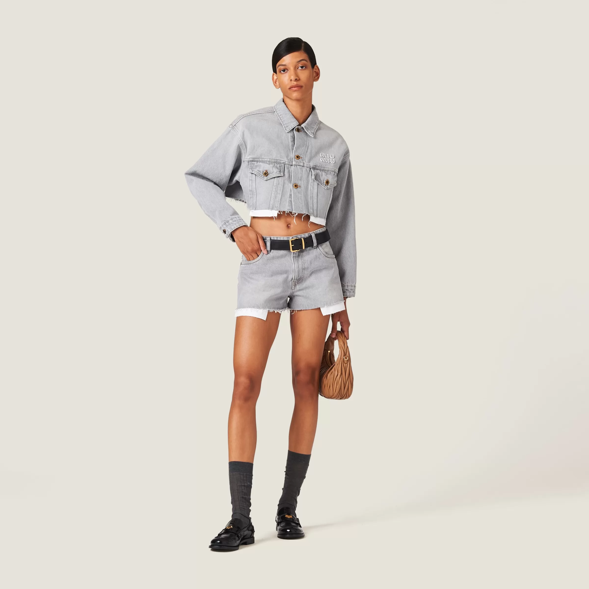 Miu Miu Denim Blouson Jacket |