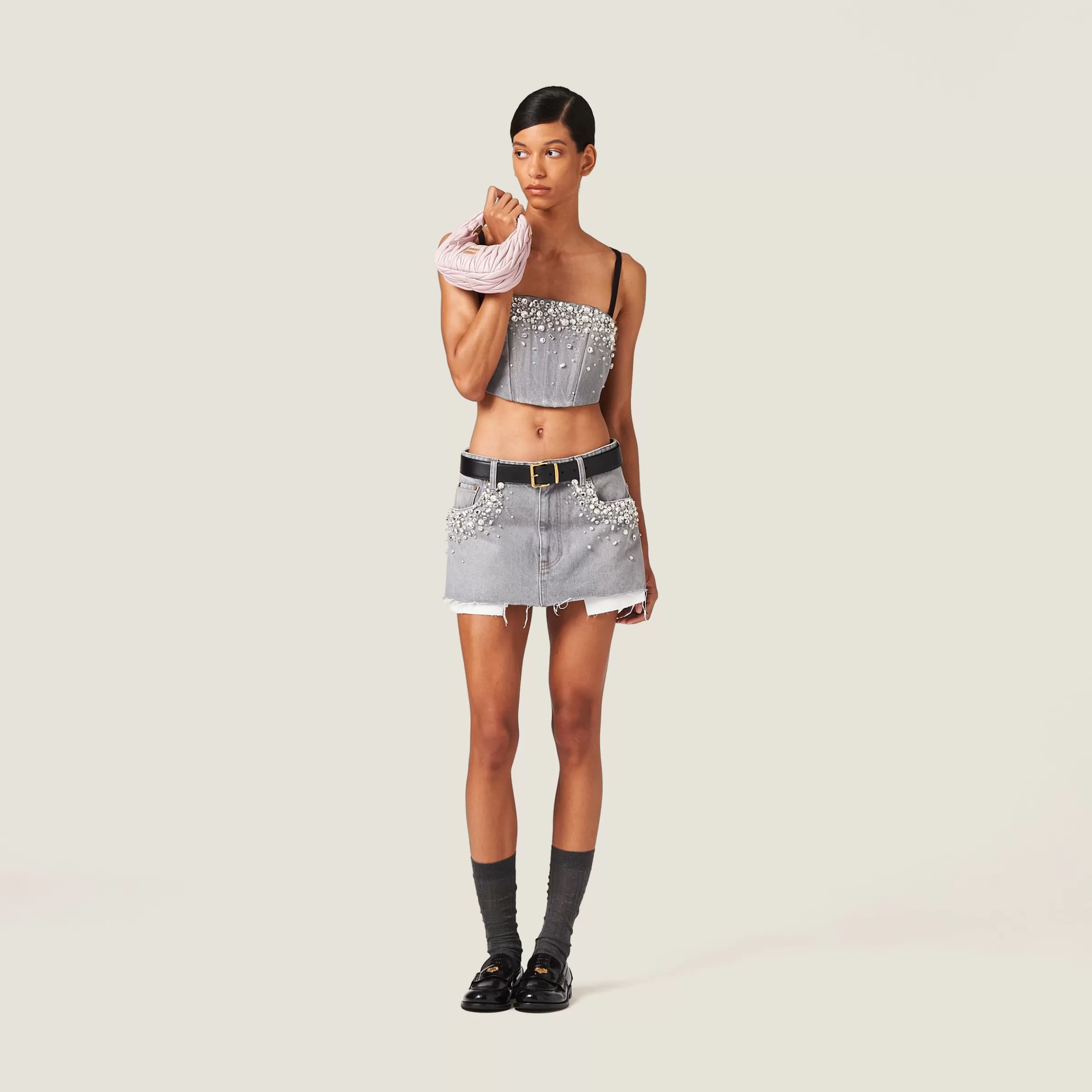 Miu Miu Denim Miniskirt |