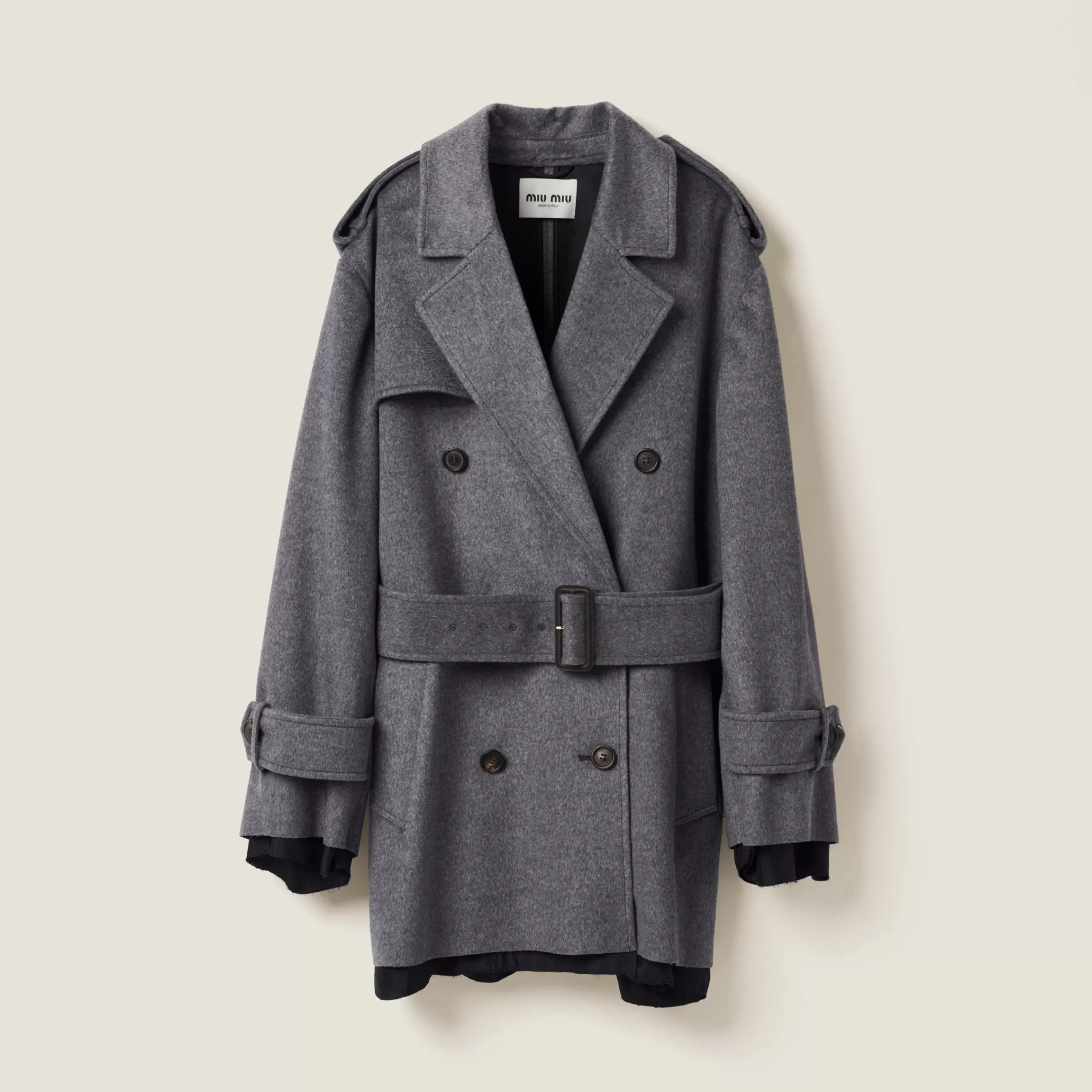 Miu Miu Double-breasted Velour Coat |