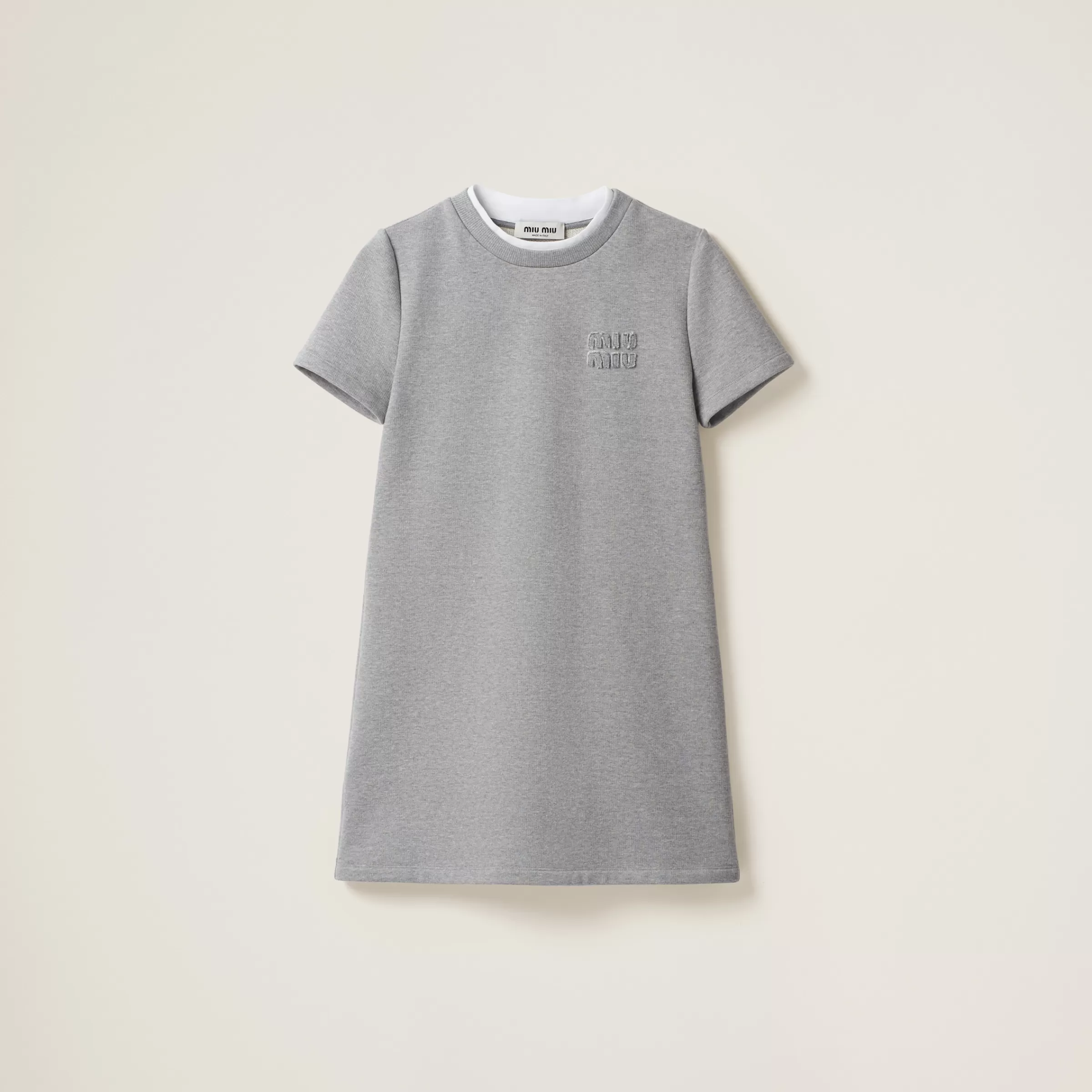 Miu Miu Embroidered Cotton Fleece Dress |