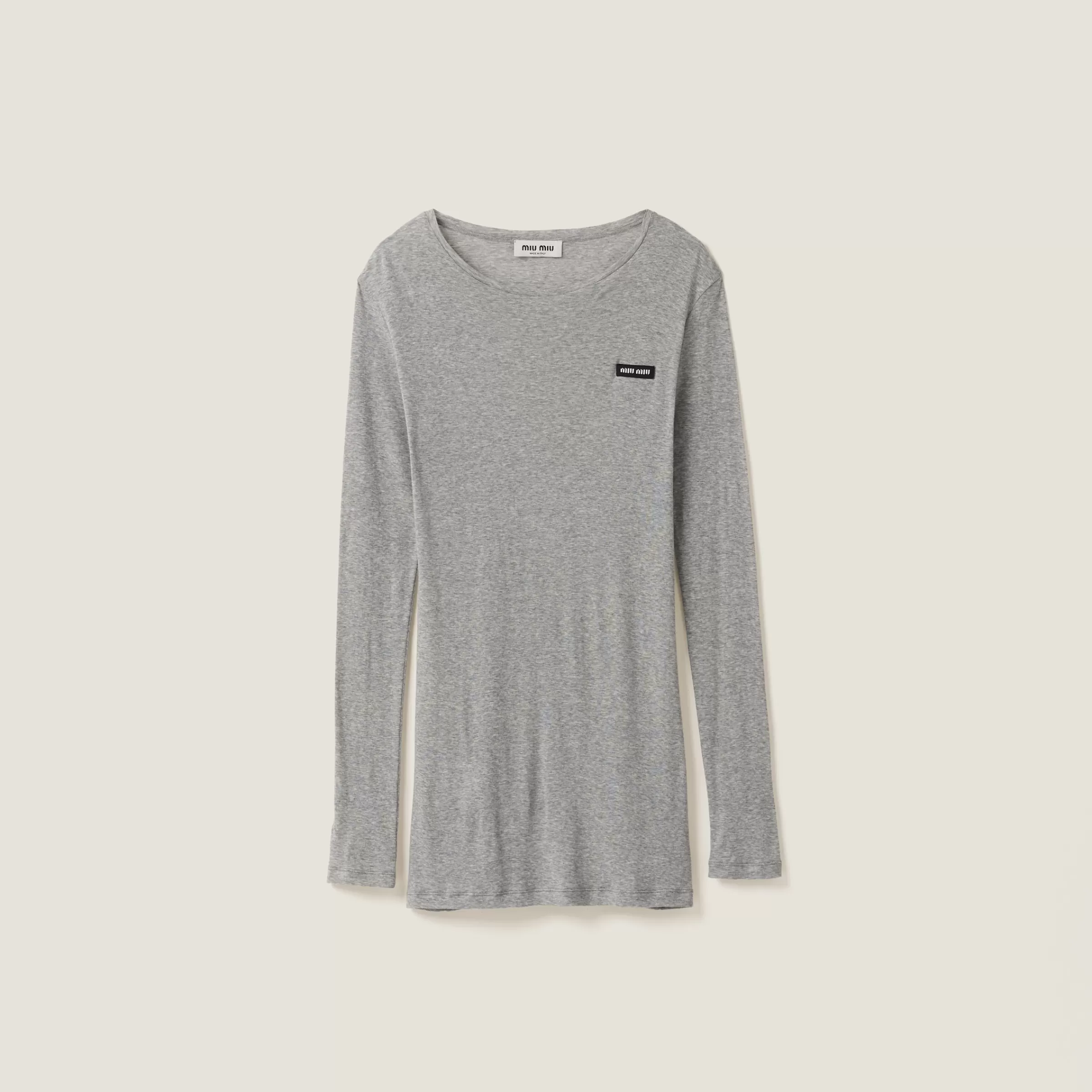 Miu Miu Ribbed Knit Jersey Dress |
