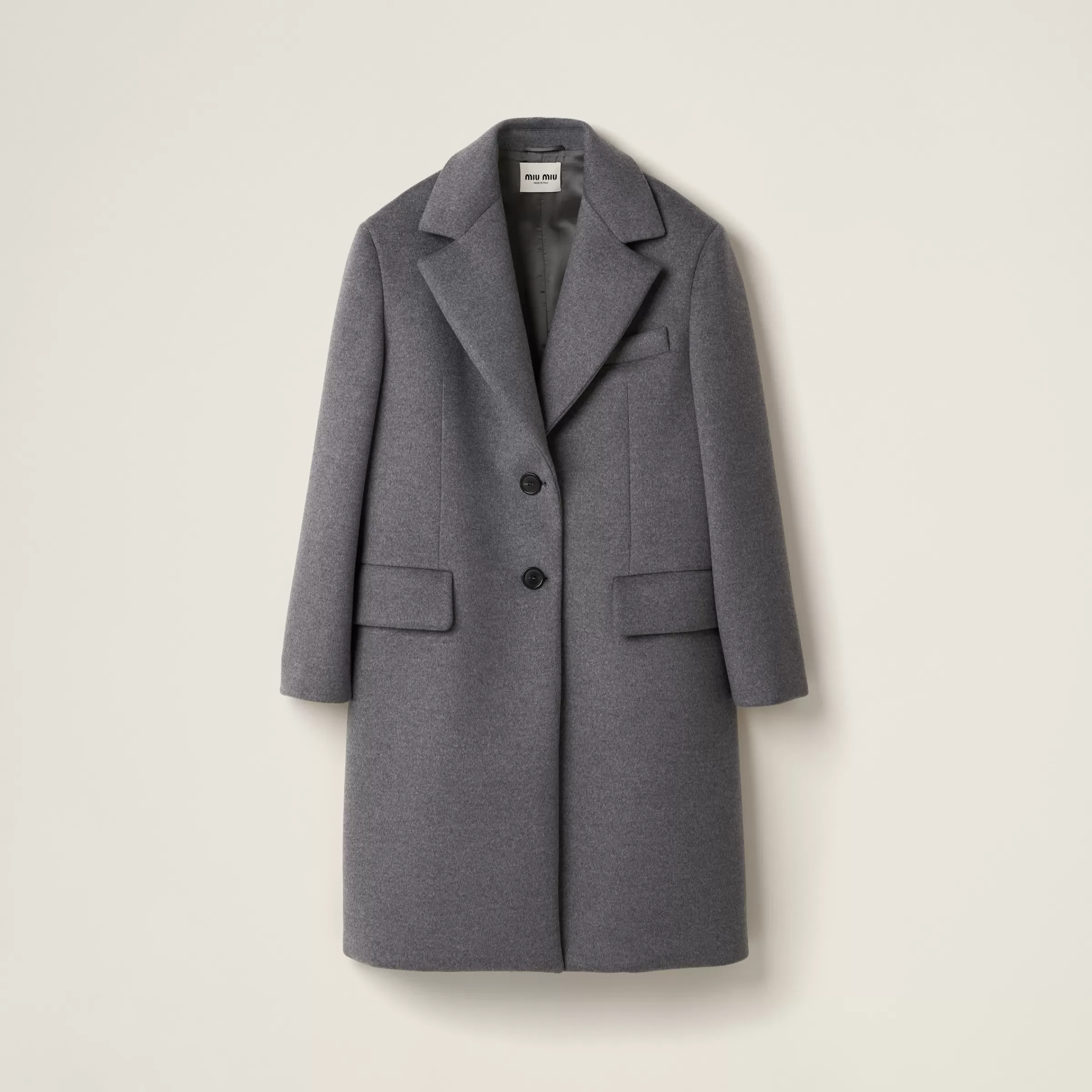 Miu Miu Single-breasted Velour Coat |