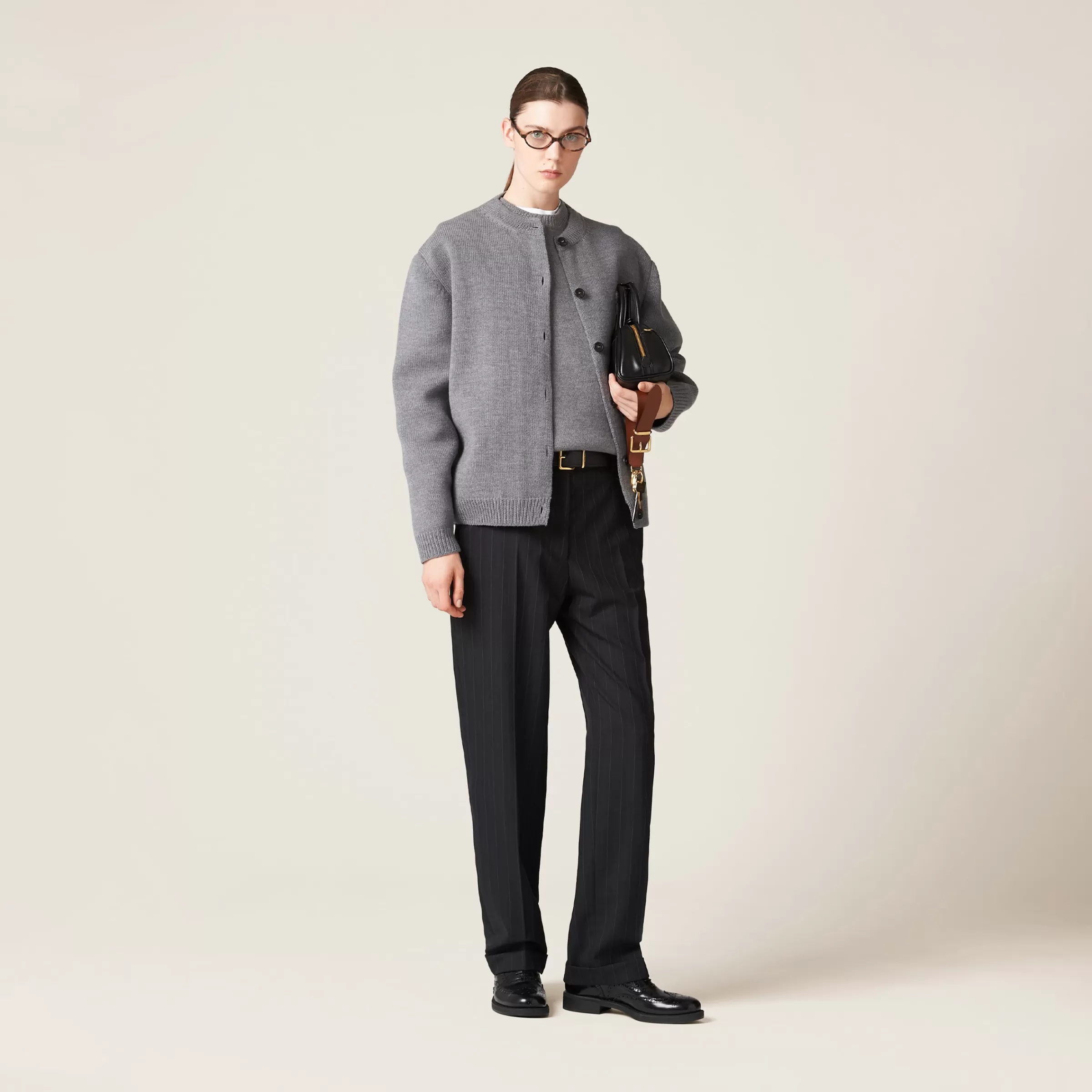 Miu Miu Wool And Nylon Knit Cardigan |