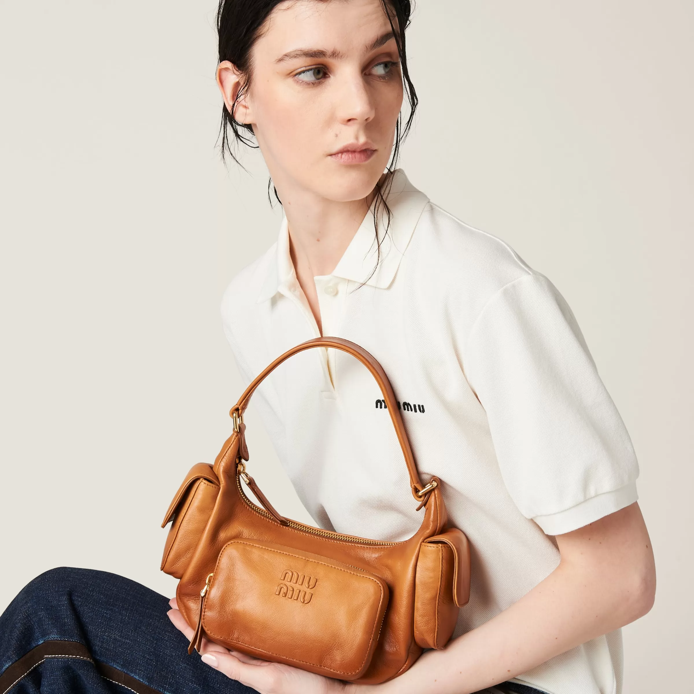 Miu Miu Nappa Leather Pocket Bag |