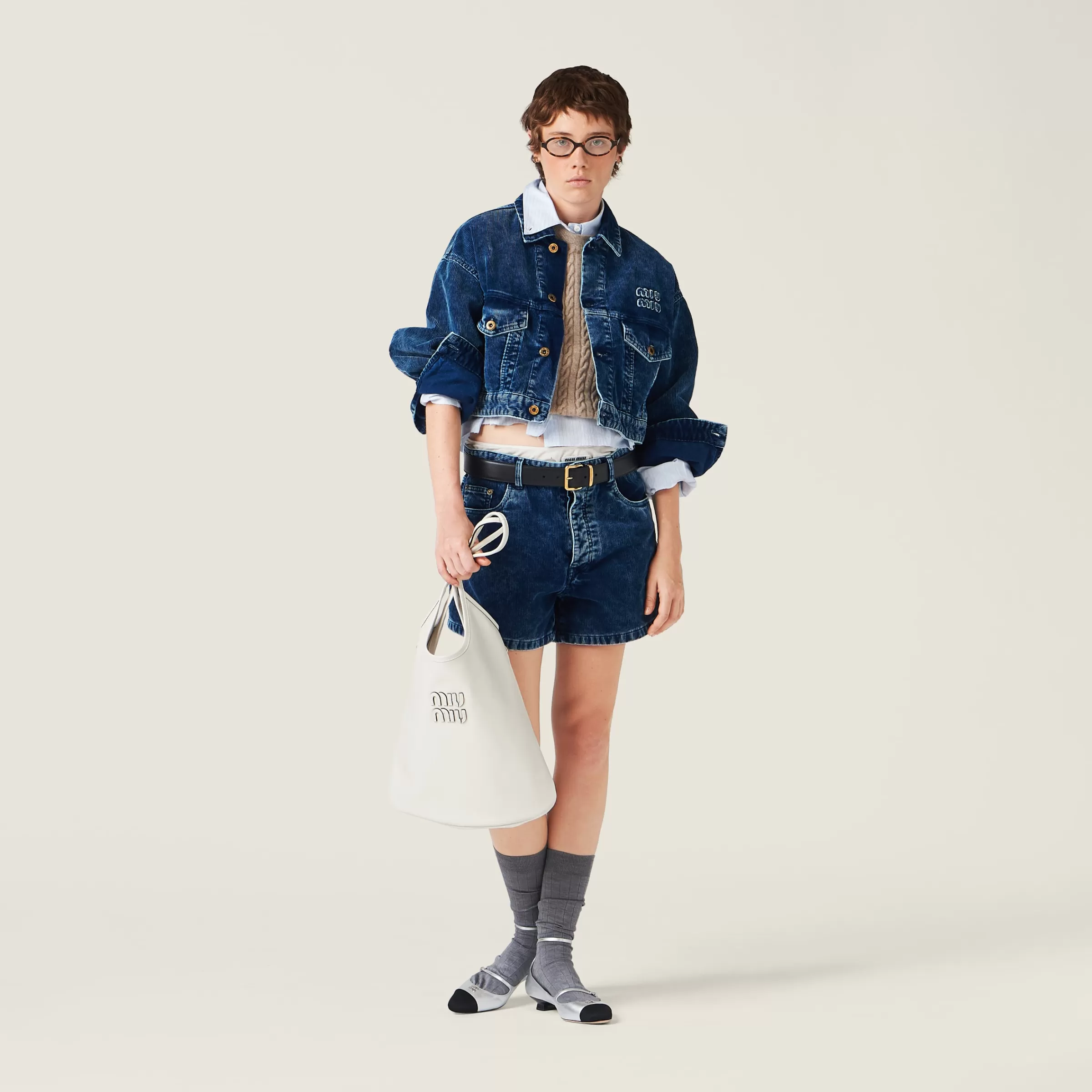Miu Miu Washed Velvet Blouson Jacket |